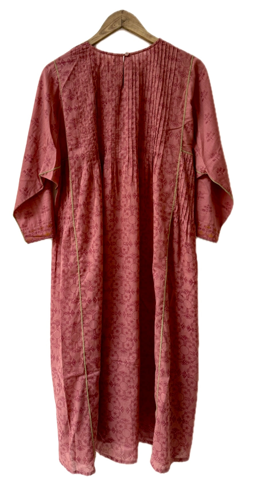 Rose pintuck hand block printed kurta