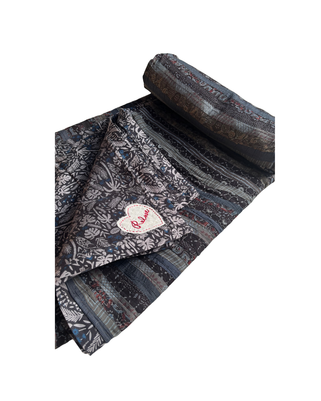 Charcoal: All For Love Patchwork Quilted Throw