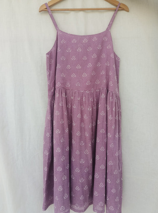 Prune Printed Slip Dress