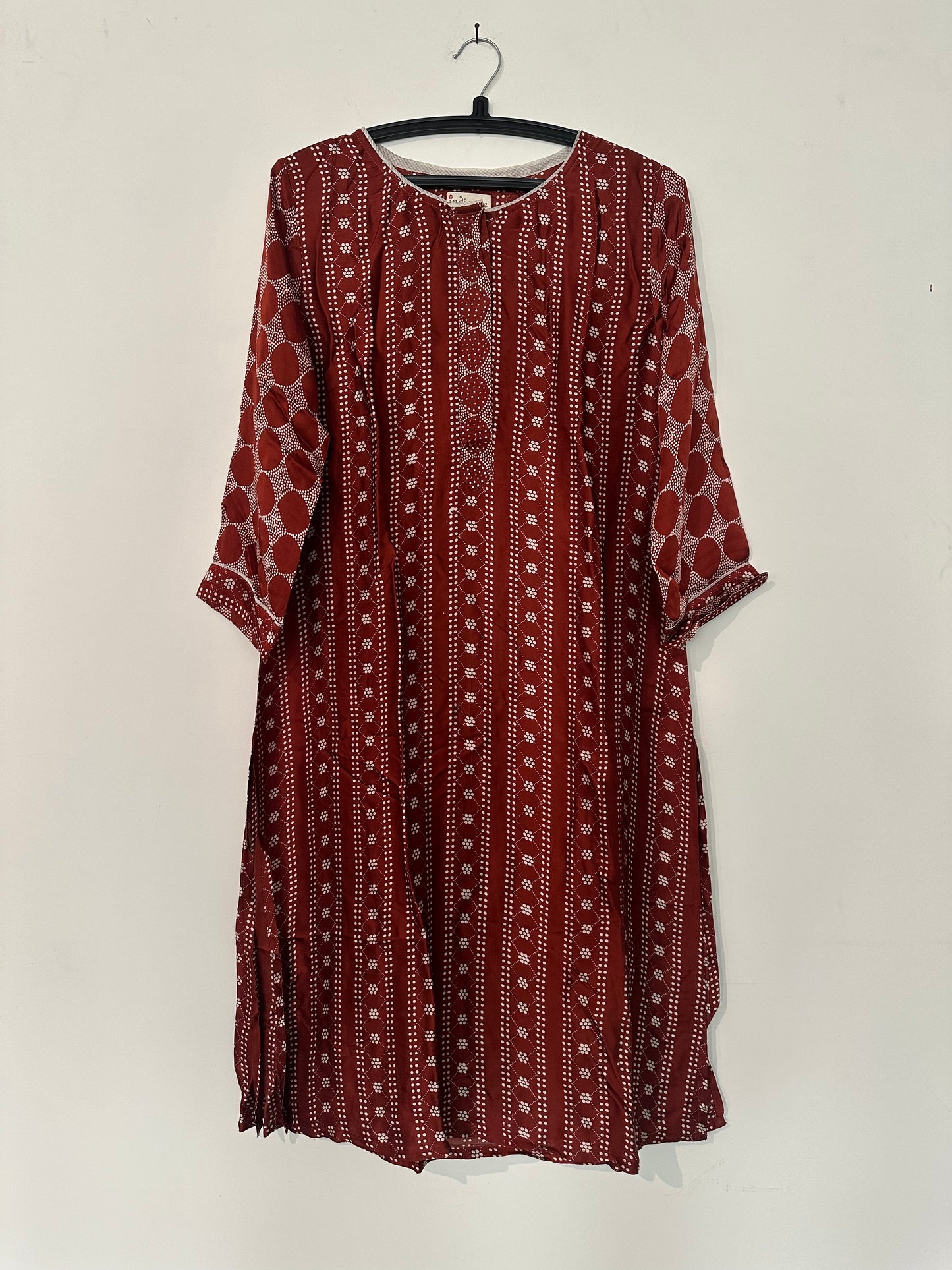 Discharge embroidered modal kurta