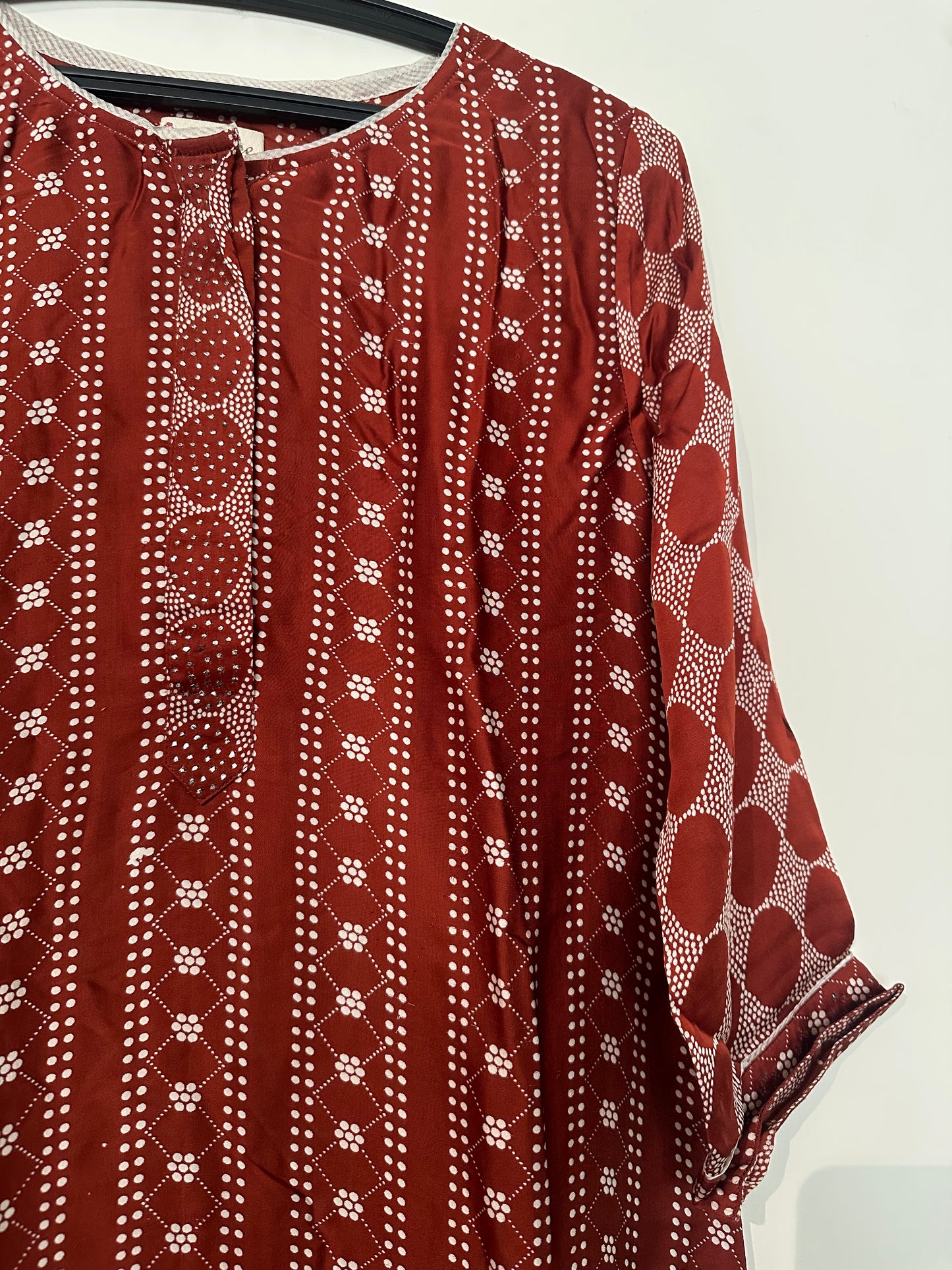 Discharge embroidered modal kurta