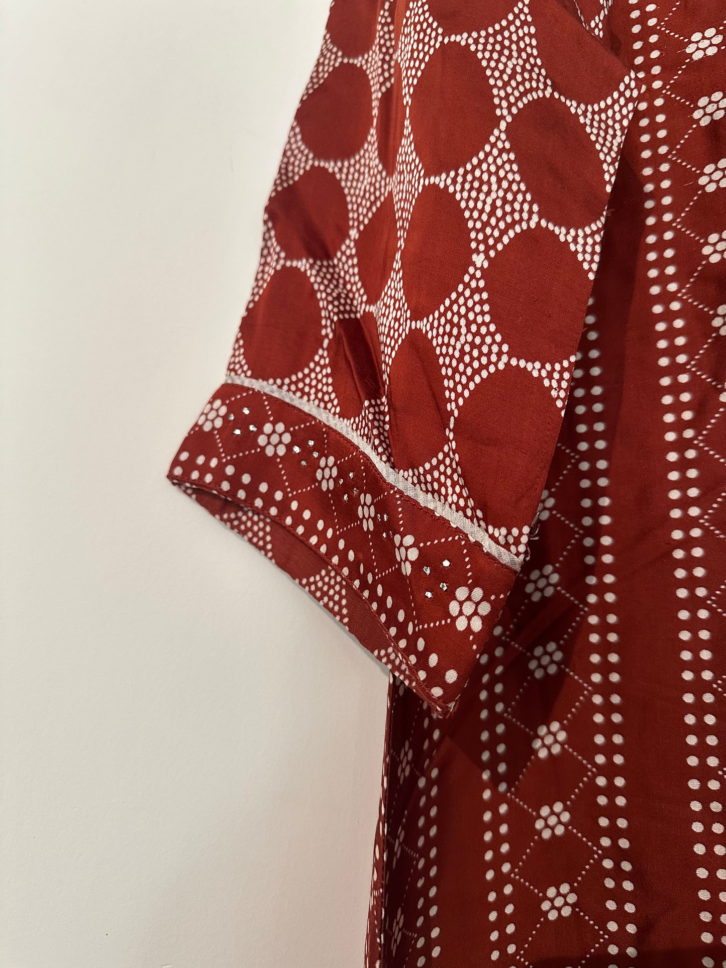 Discharge embroidered modal kurta
