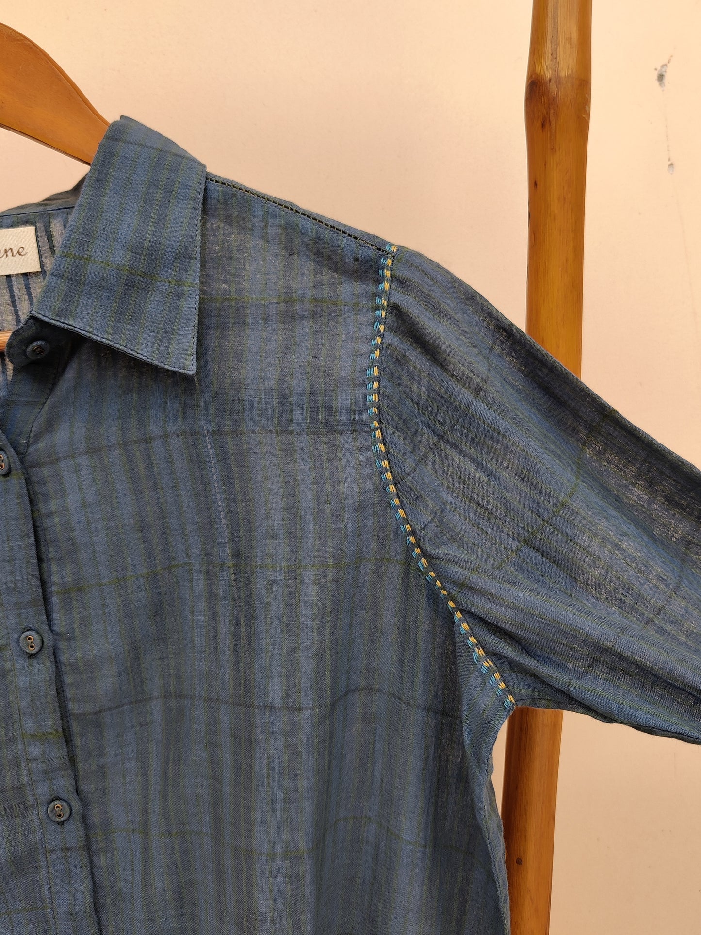 Hand woven Plaid Button Down Shirt