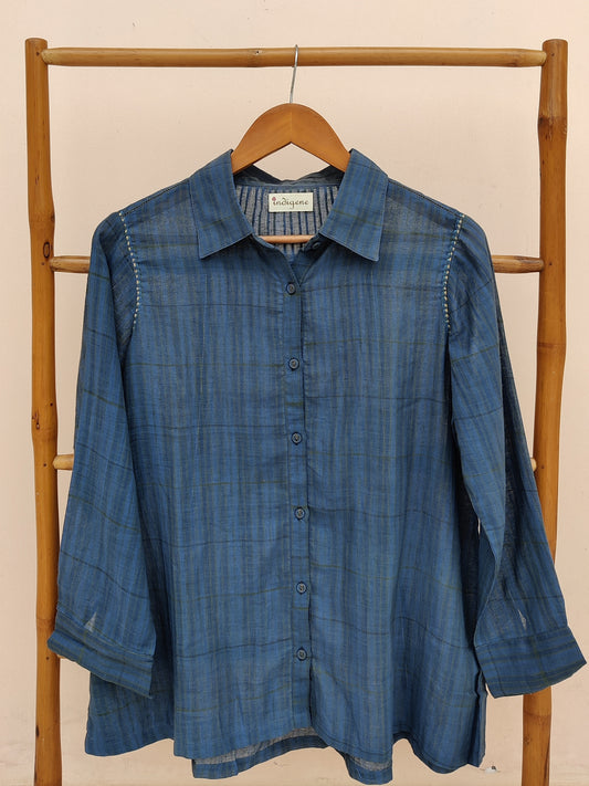 Hand woven Plaid Button Down Shirt