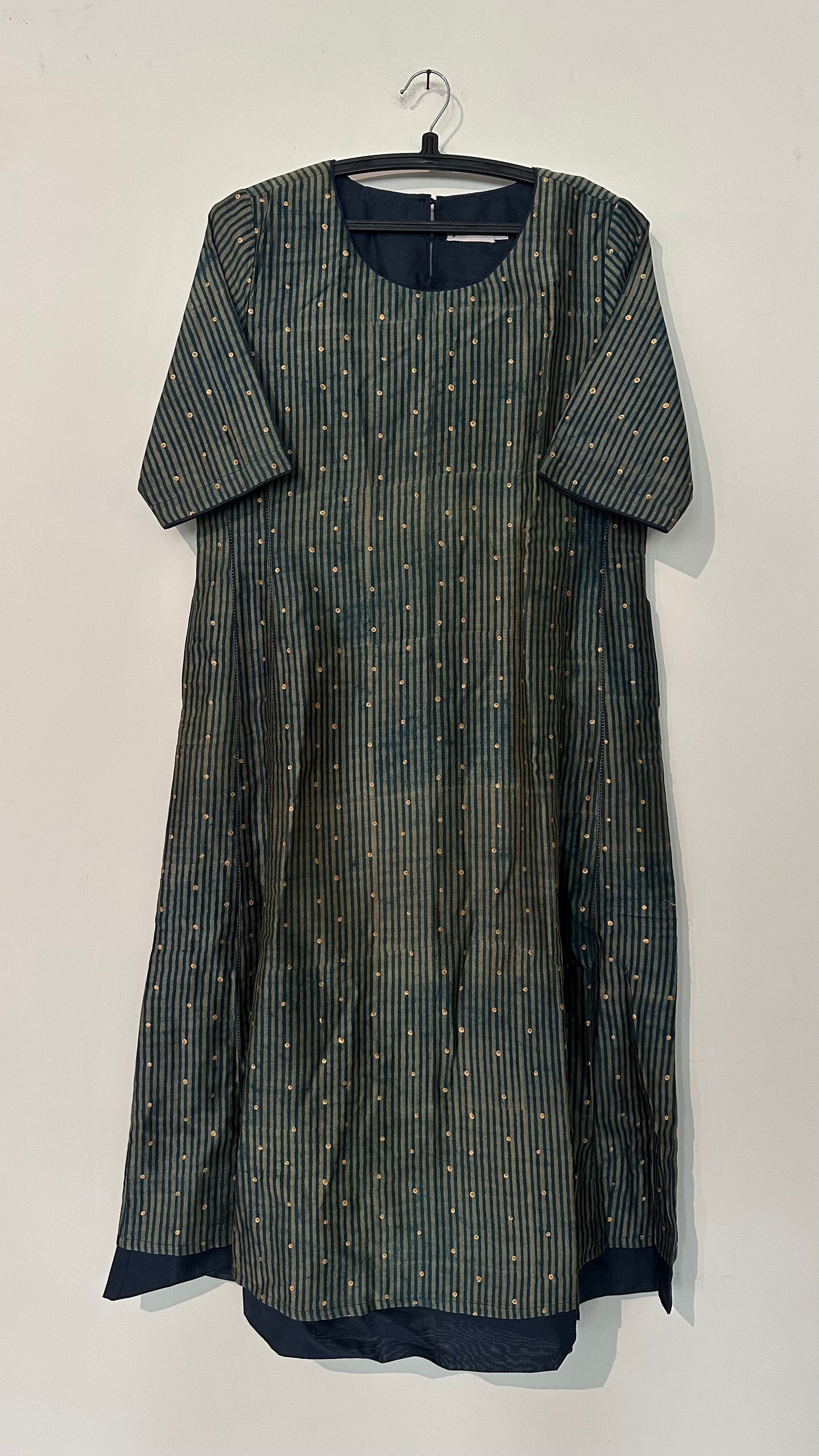 Starry night printed layered chanderi dress