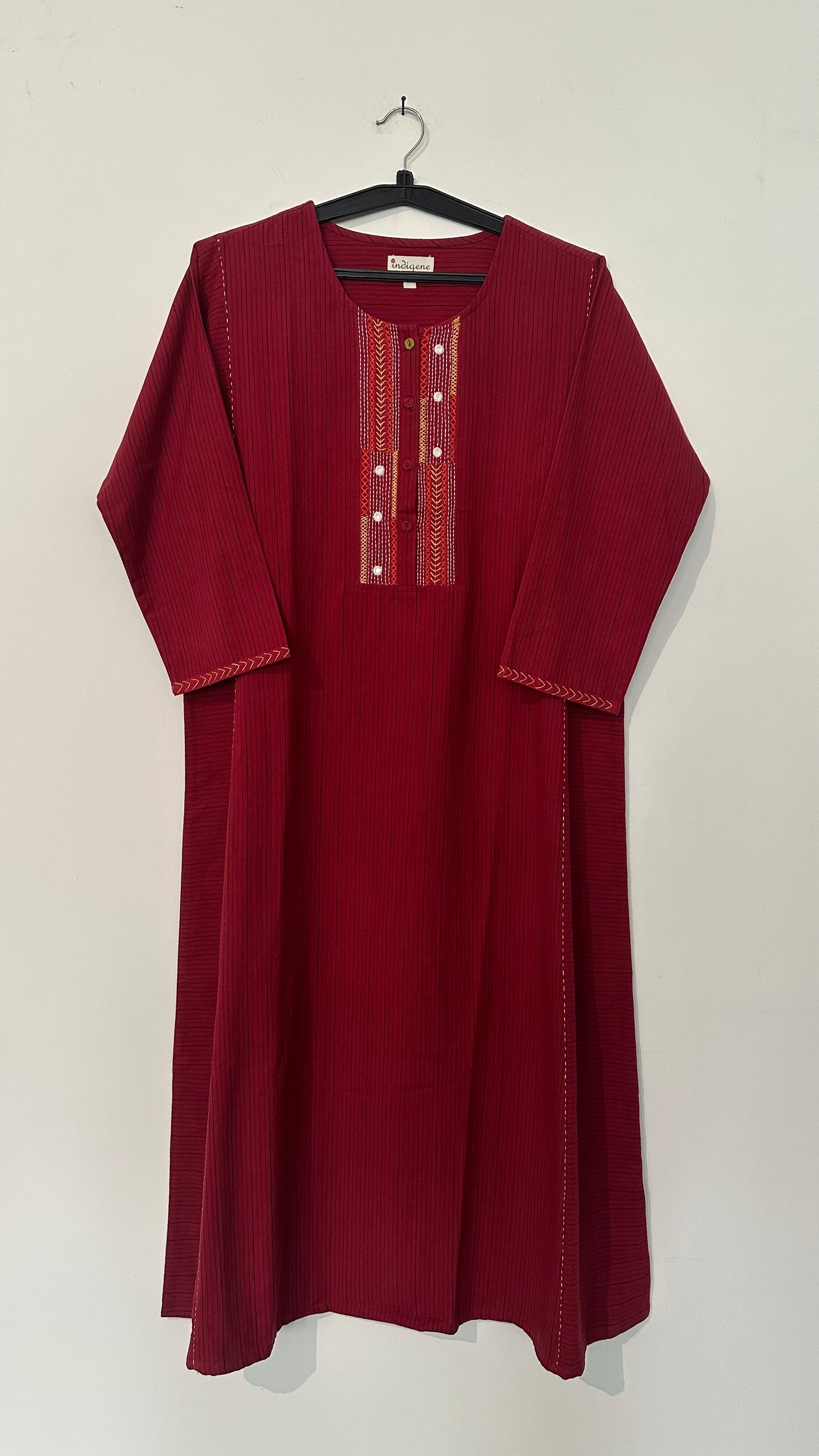 Raag Woven Stripe Hand embroidered Kurta