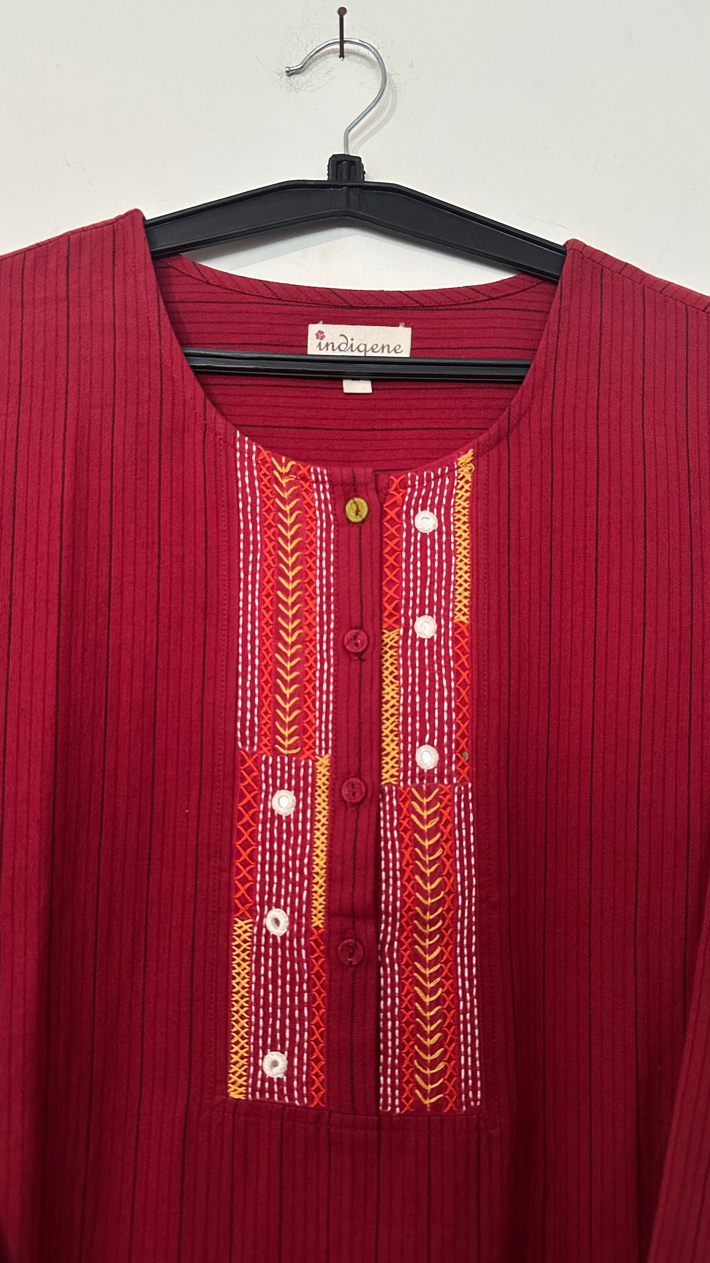 Raag Woven Stripe Hand embroidered Kurta