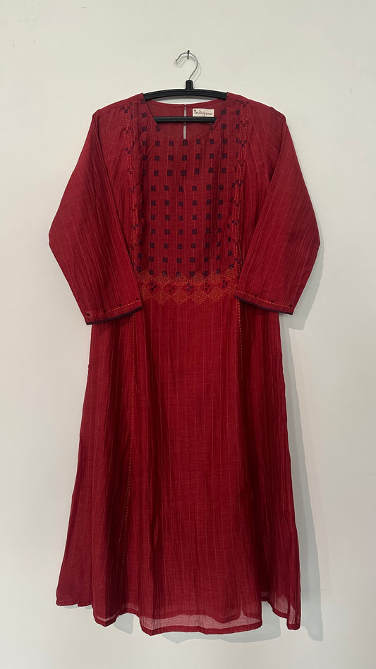 Anar Cutwork chanderi Kurta