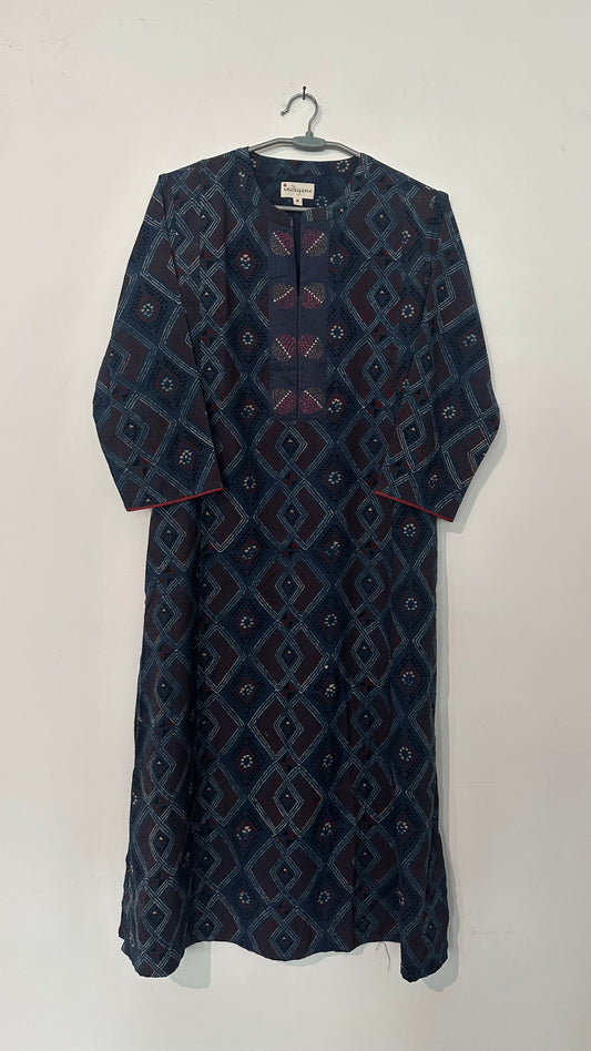 Ajrakh hand printed classic kurta
