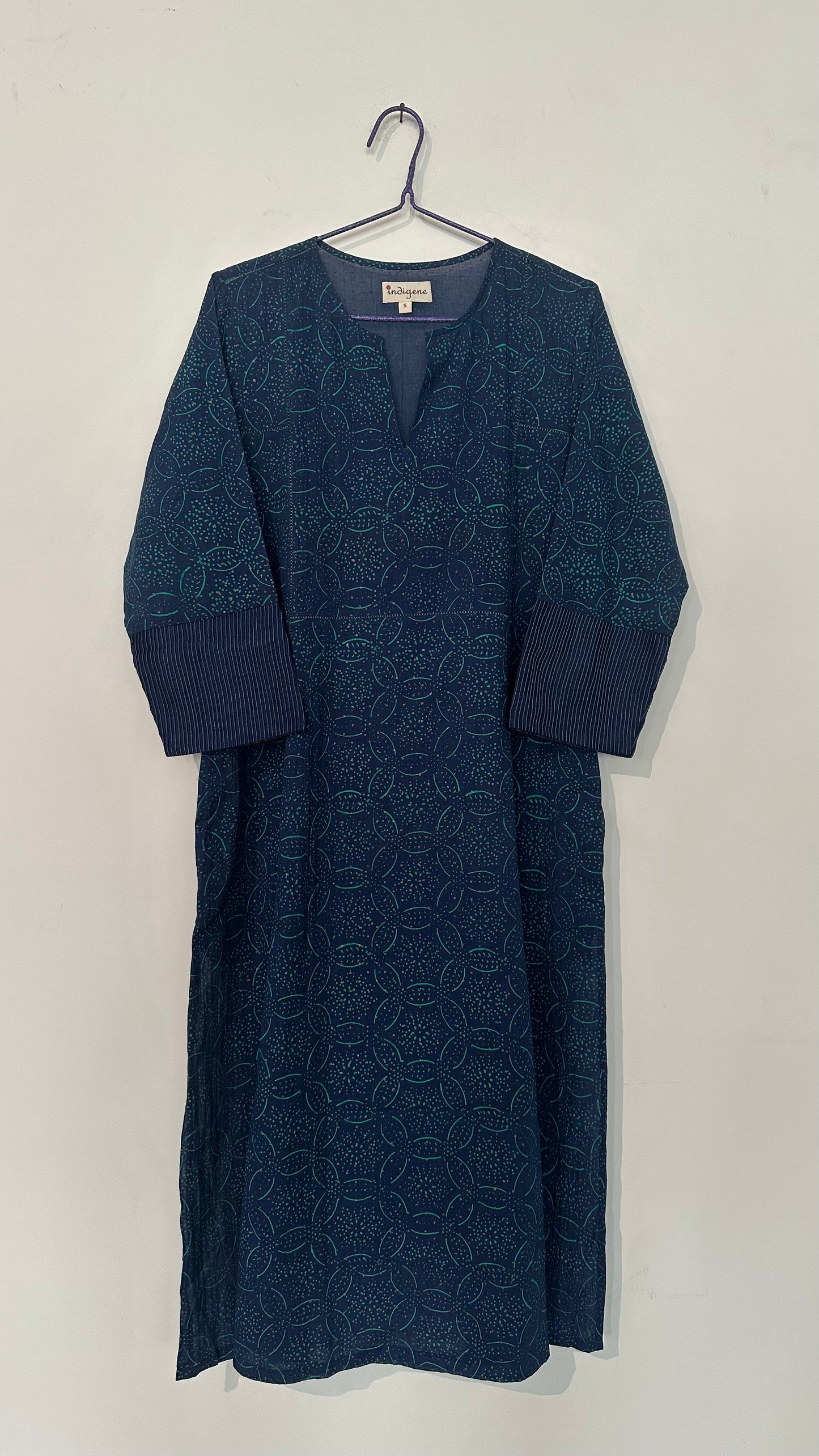 Hand block printed mulmul kurta