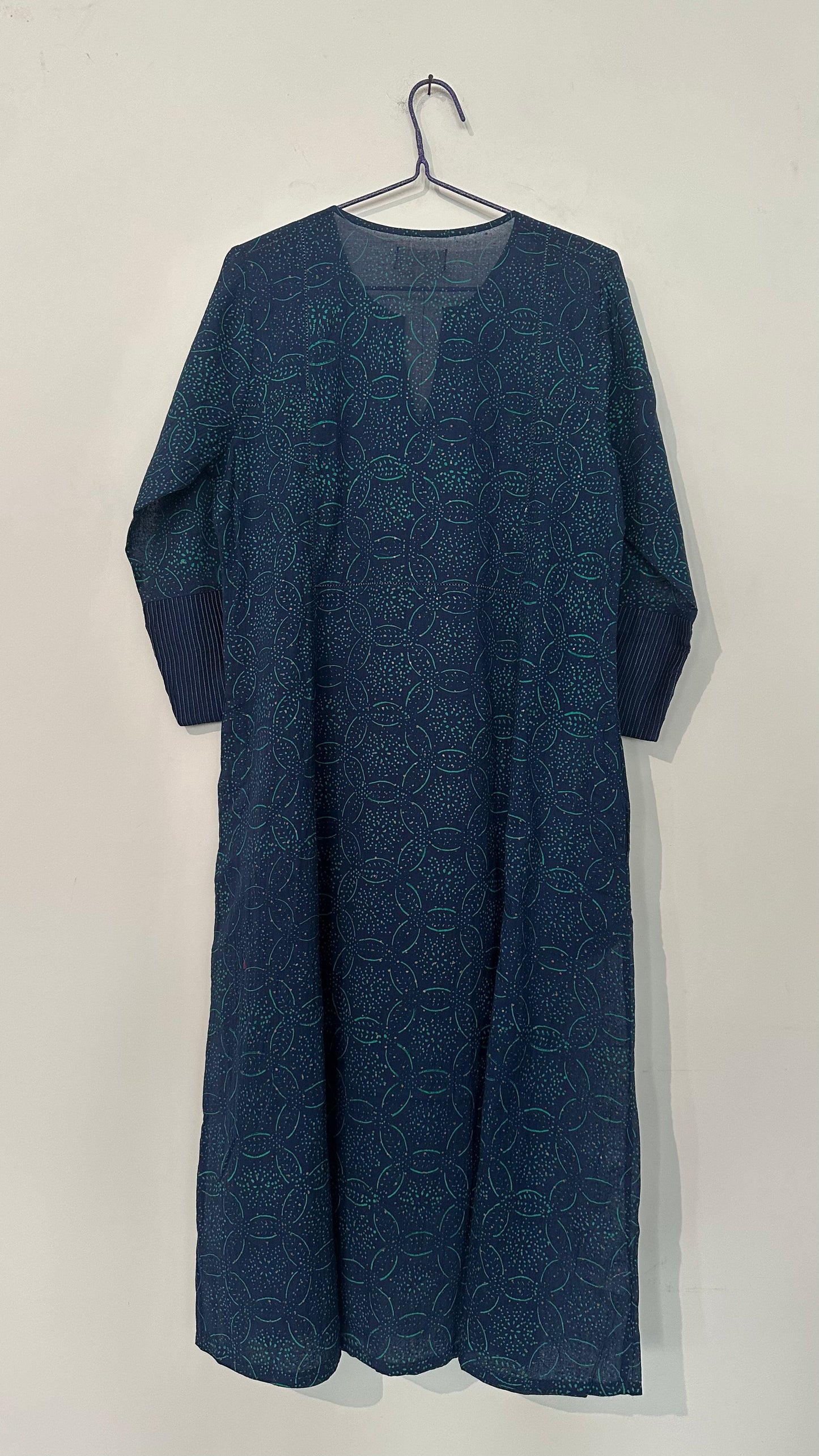 Hand block printed mulmul kurta