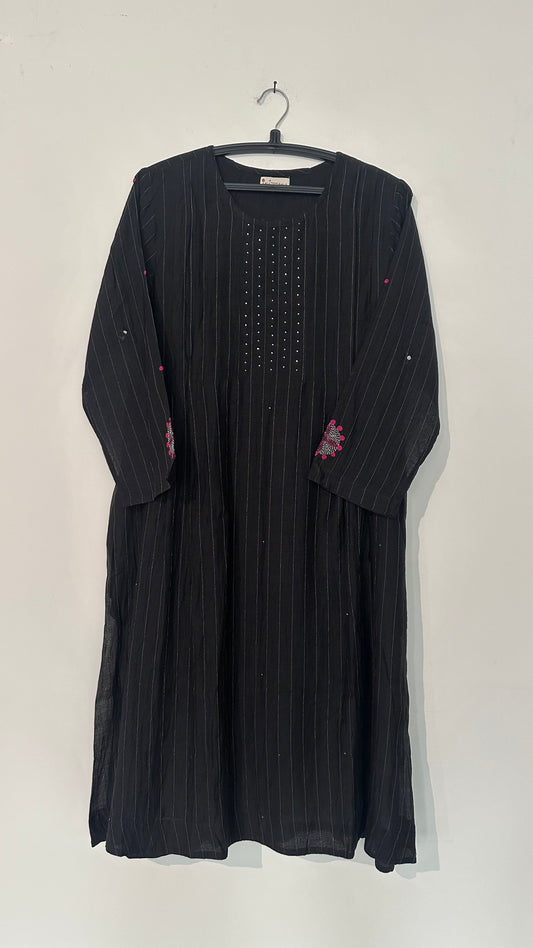 Kali Chanderi Kurta w/ mukaish and embroidery