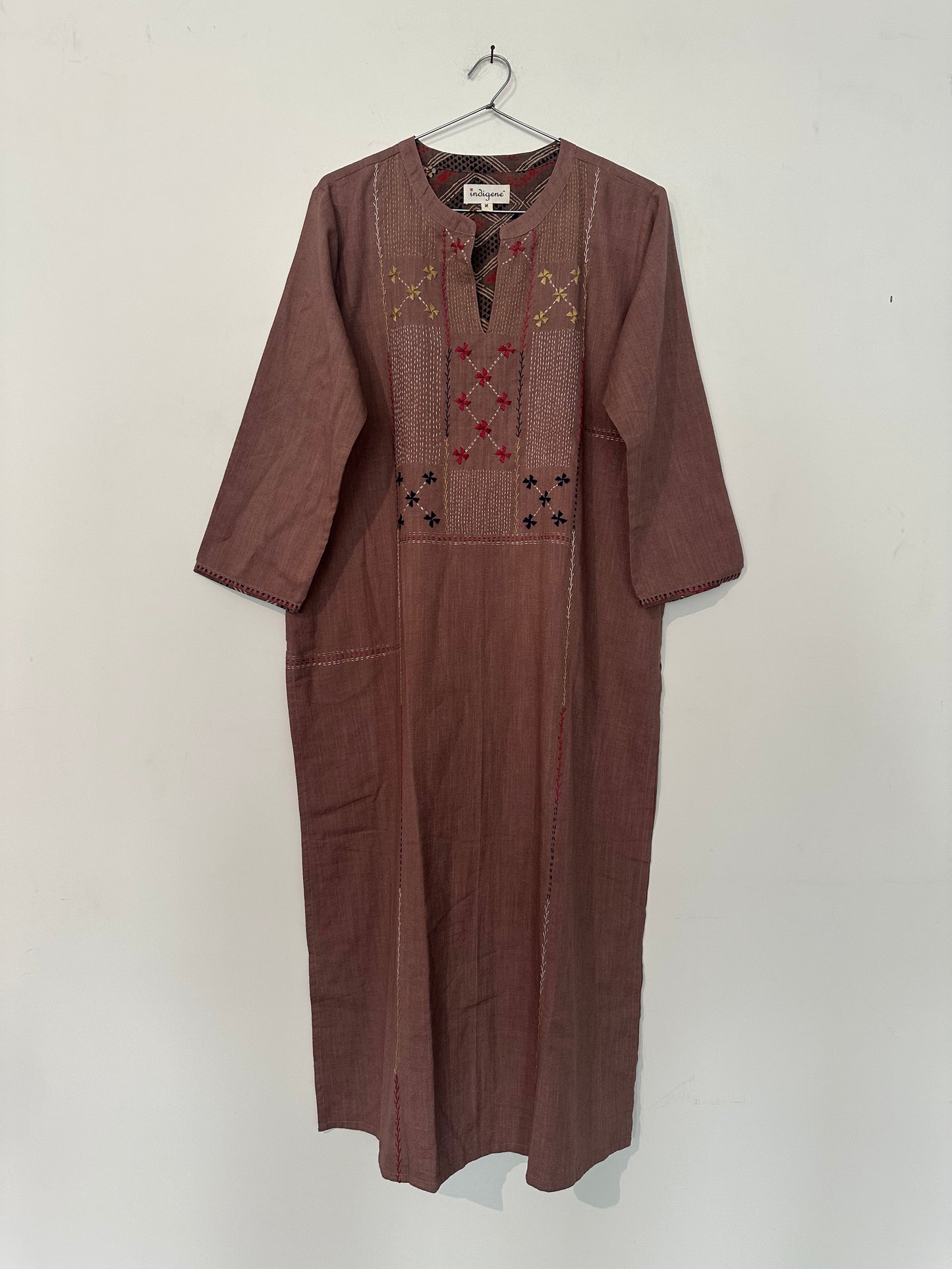 Cacao Cotton kurta w/ hand embroidery