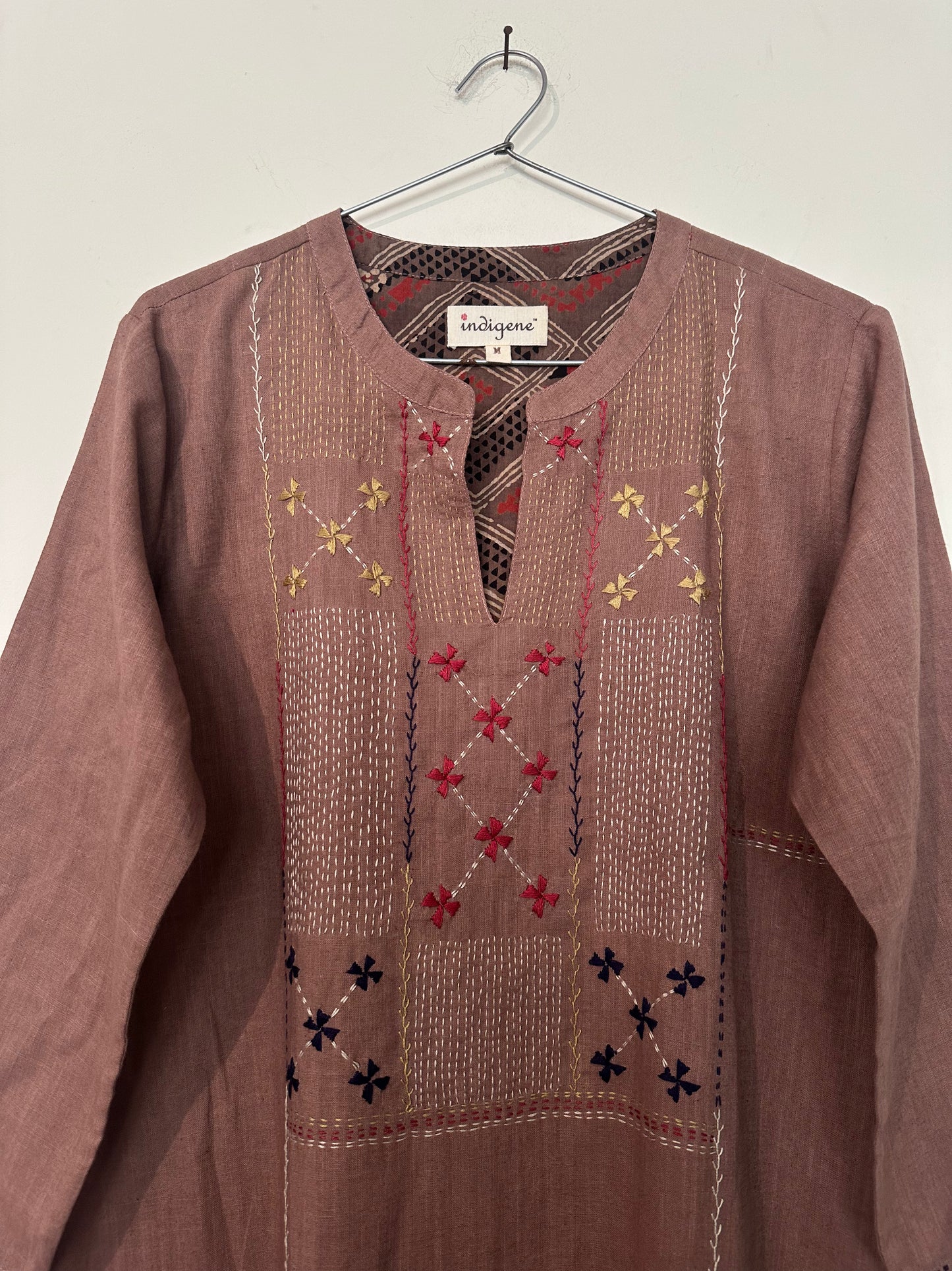 Cacao Cotton kurta w/ hand embroidery