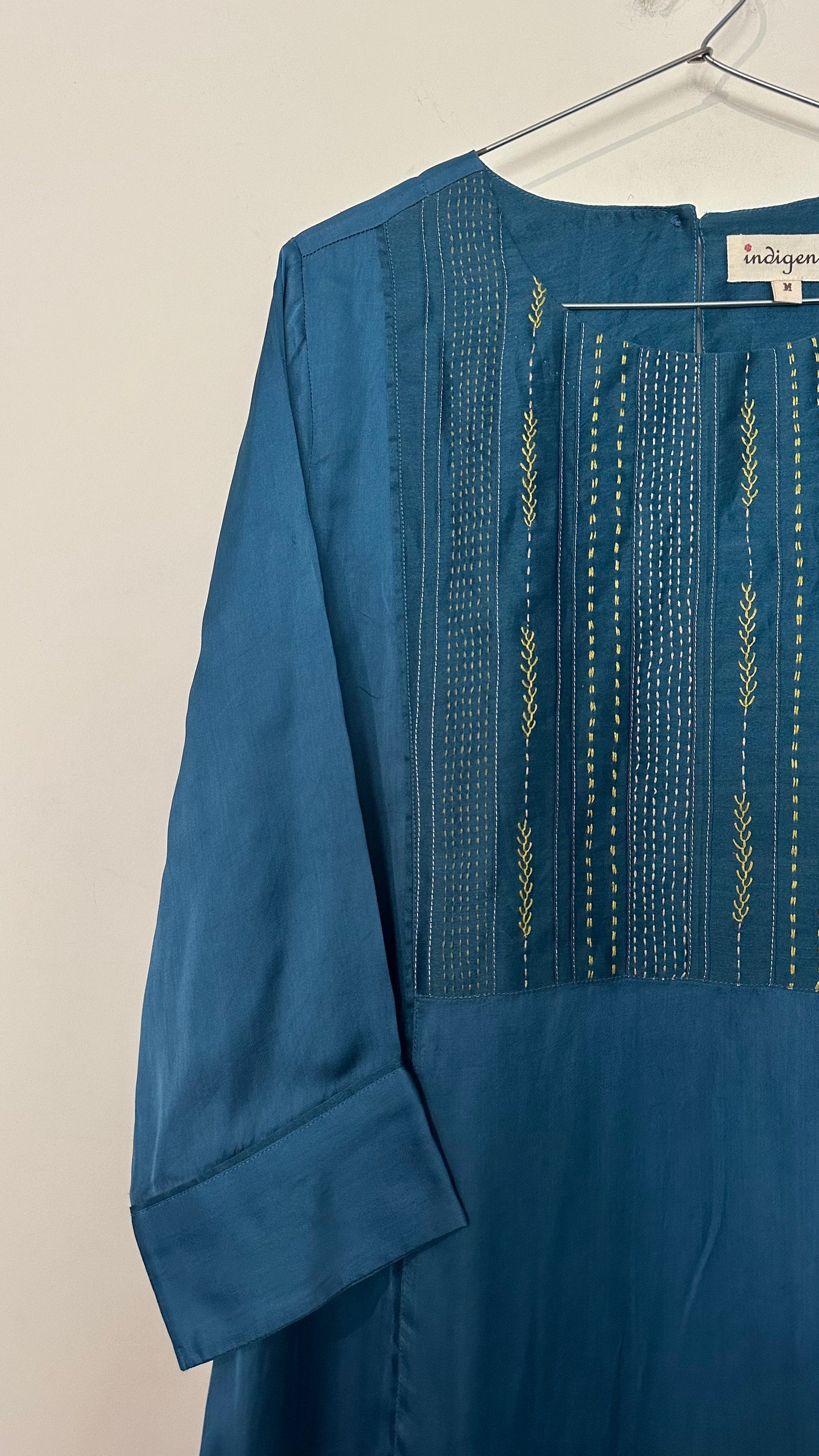 Hand embroidered modal kurta