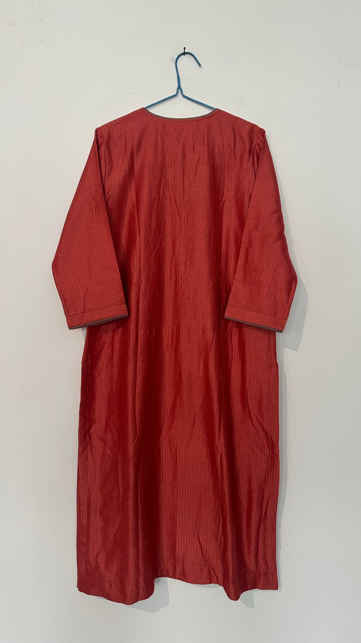 Phool chanderi quilted kurta w/ embroidery