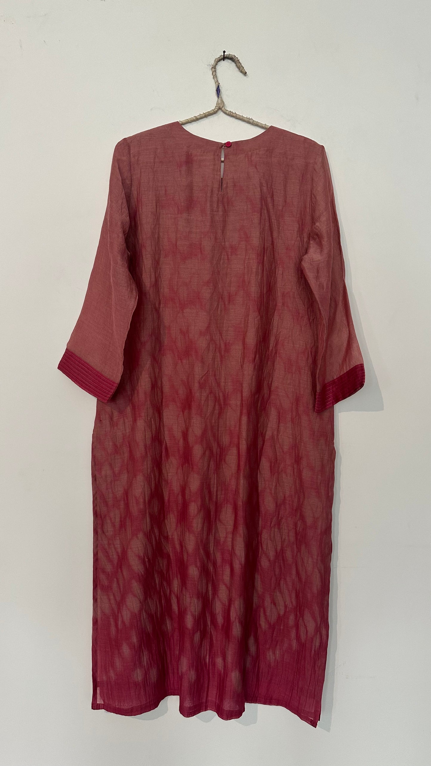 Rose chanderi Kaamdani kurta