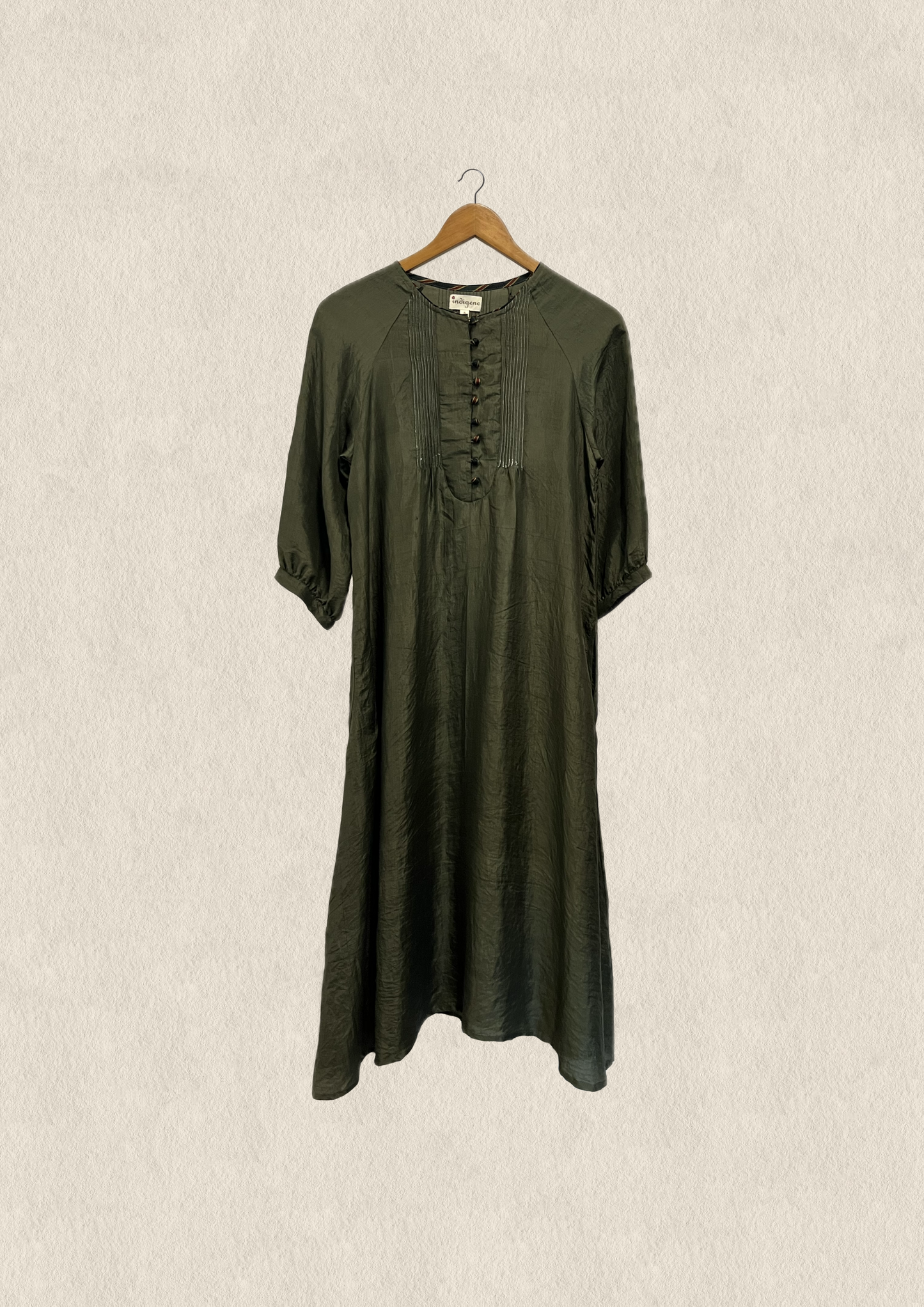 Slate Button detail silk kurta