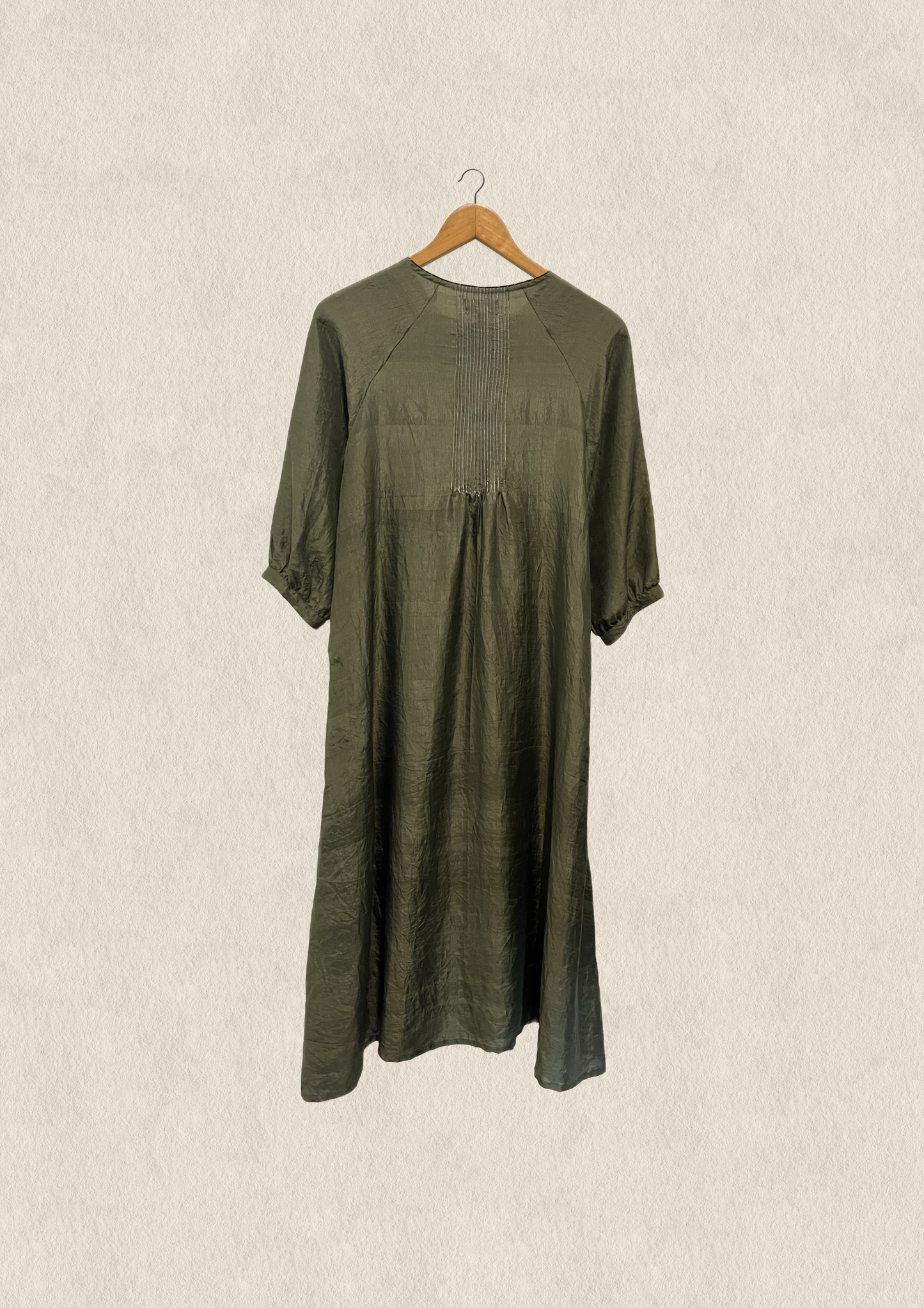Slate Button detail silk kurta
