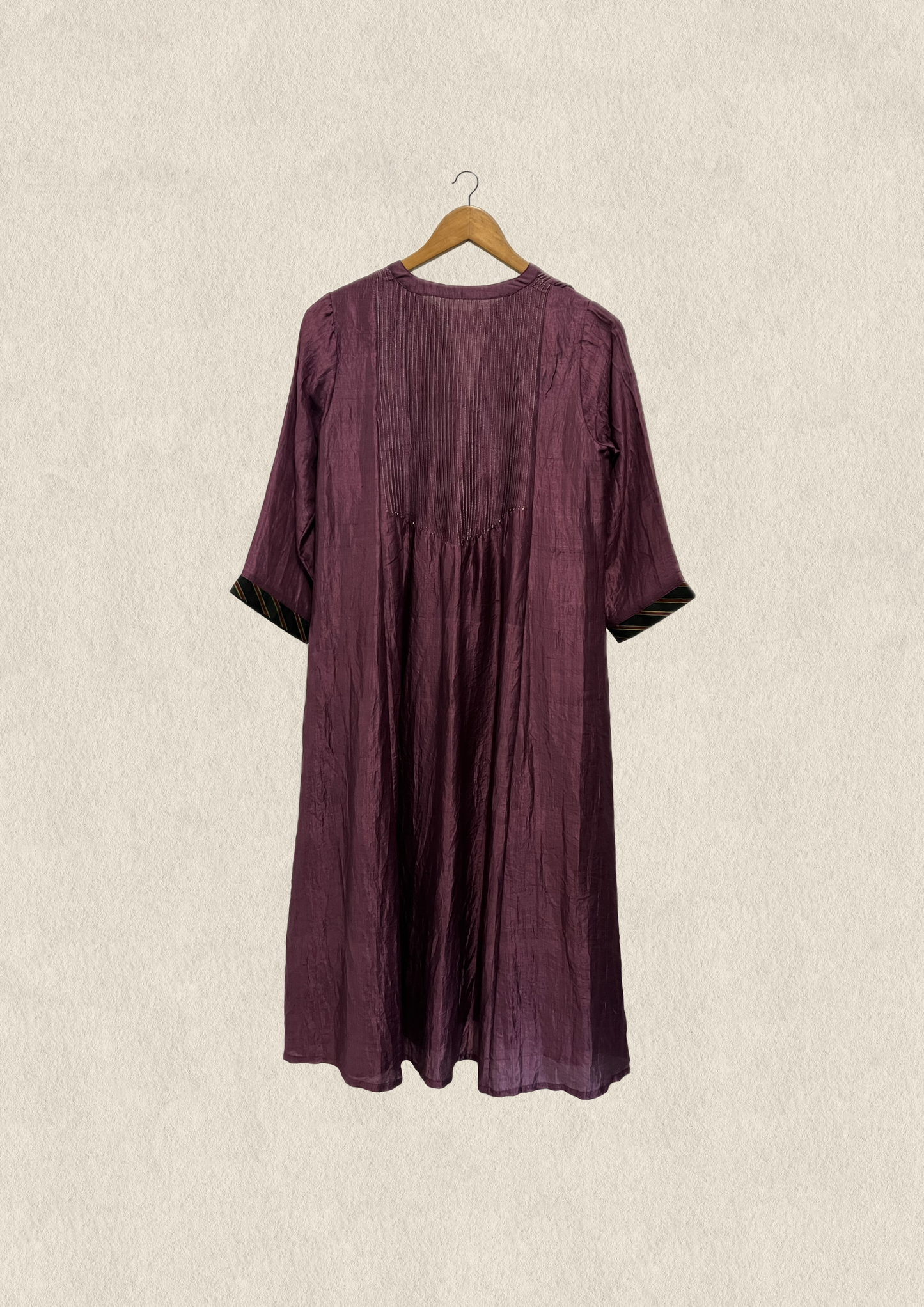 Mulberry pintuck detail silk kurta