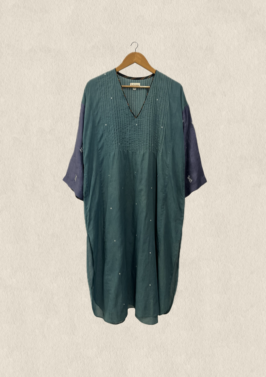 Peacock kaftan style embroidered kurta