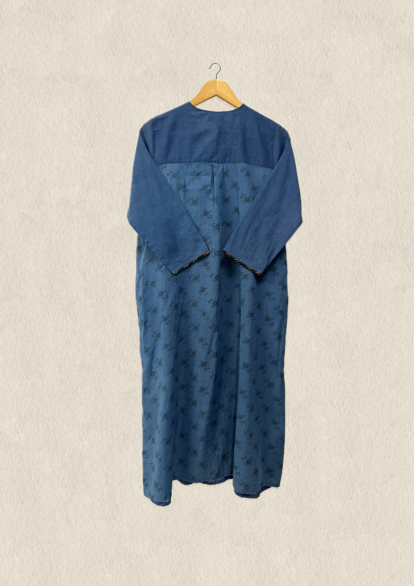 Berry V neck embroidered Kurta