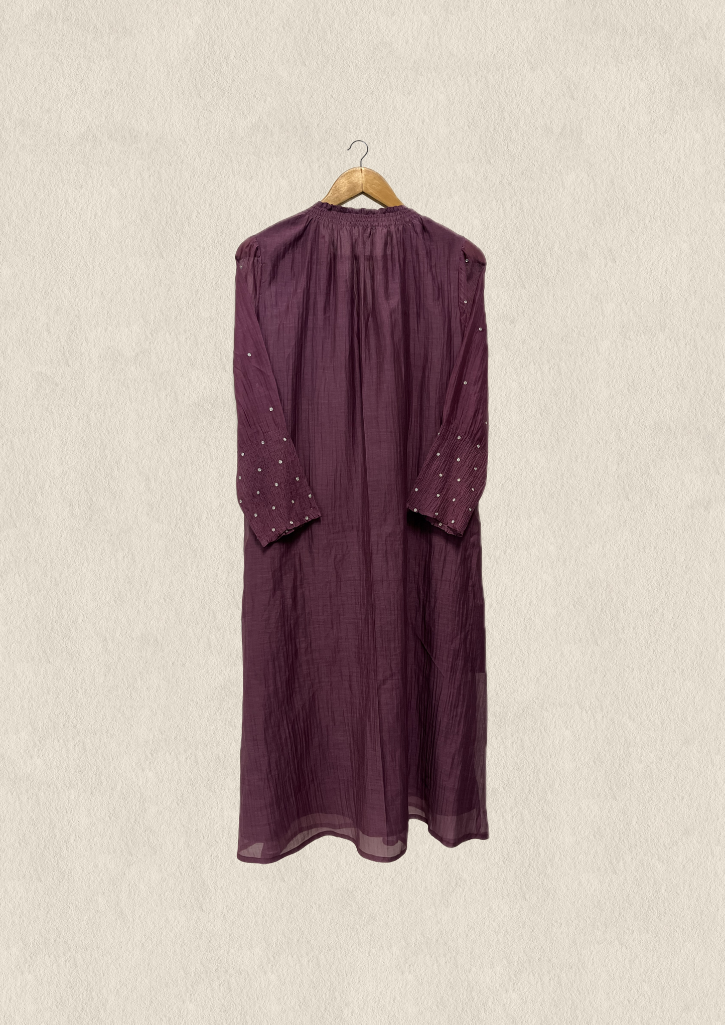 Periwinkle ruffle neck detail dress