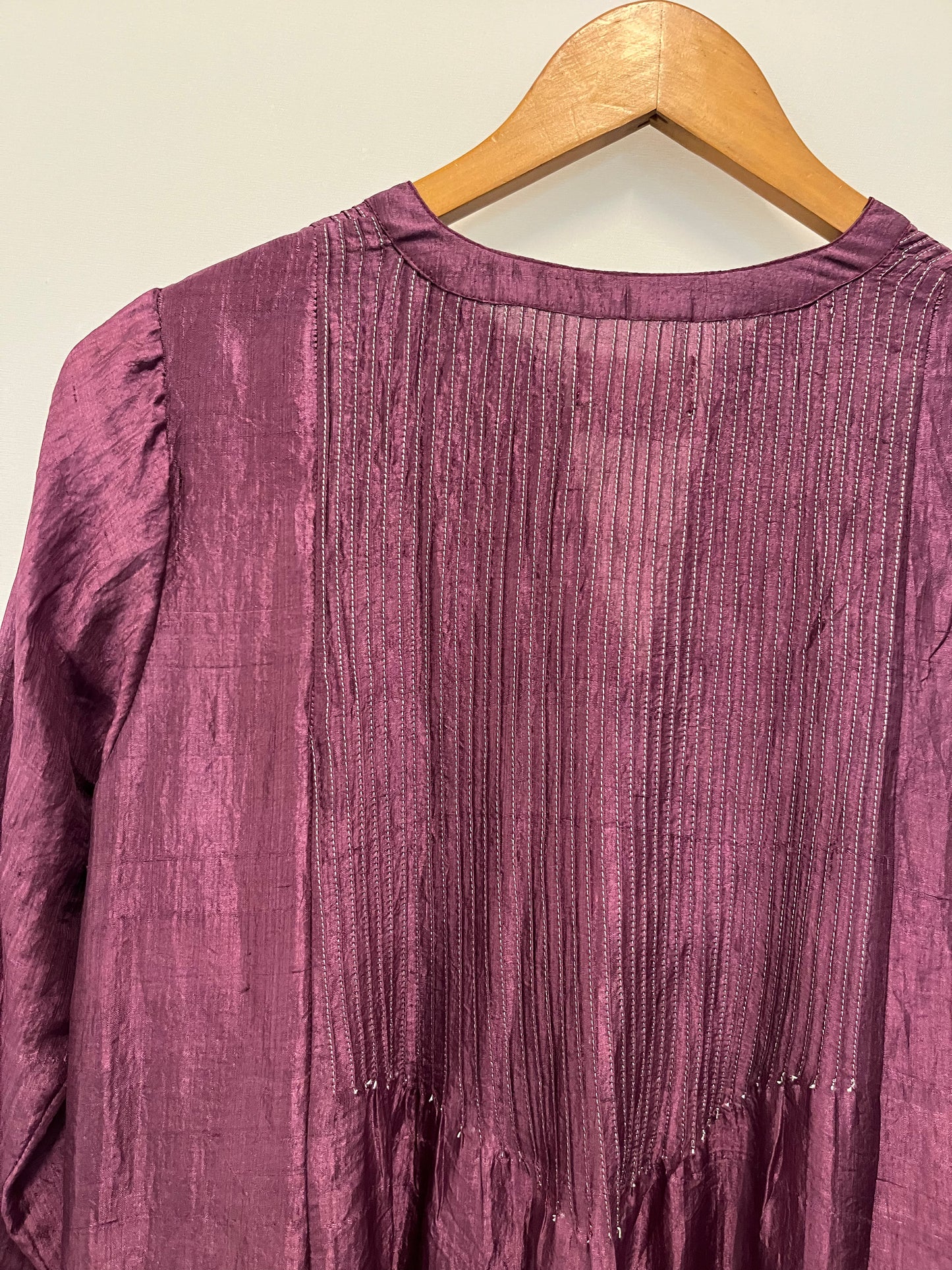 Mulberry pintuck detail silk kurta