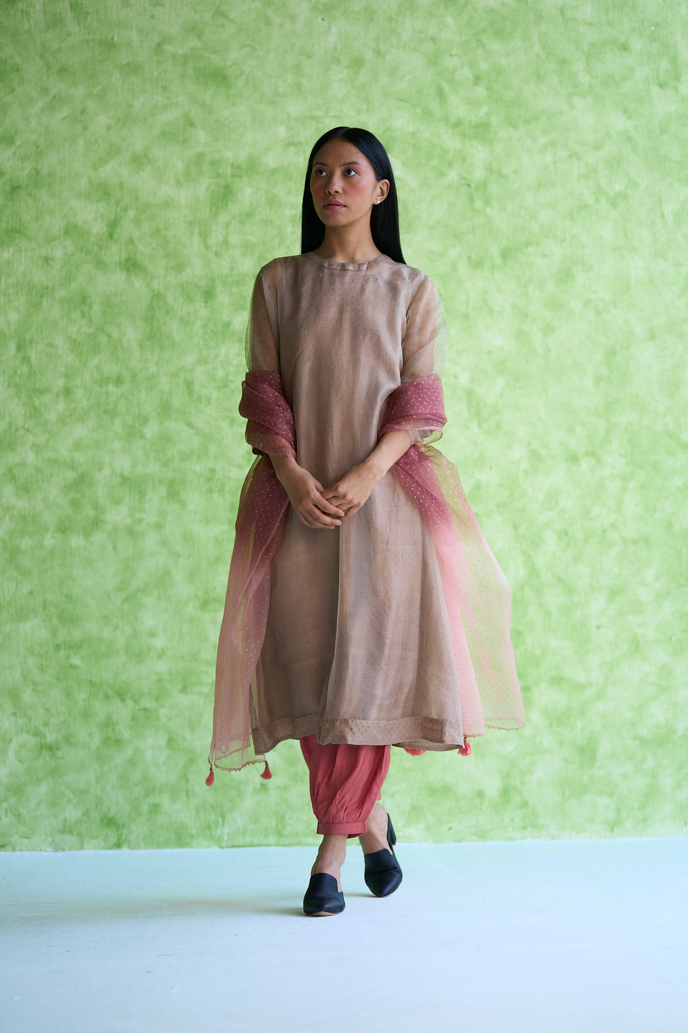 Arum Silk Organza Printed Kurta & Pant set