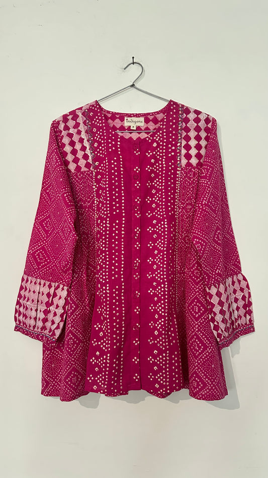 Rani discharge print embroidered Top