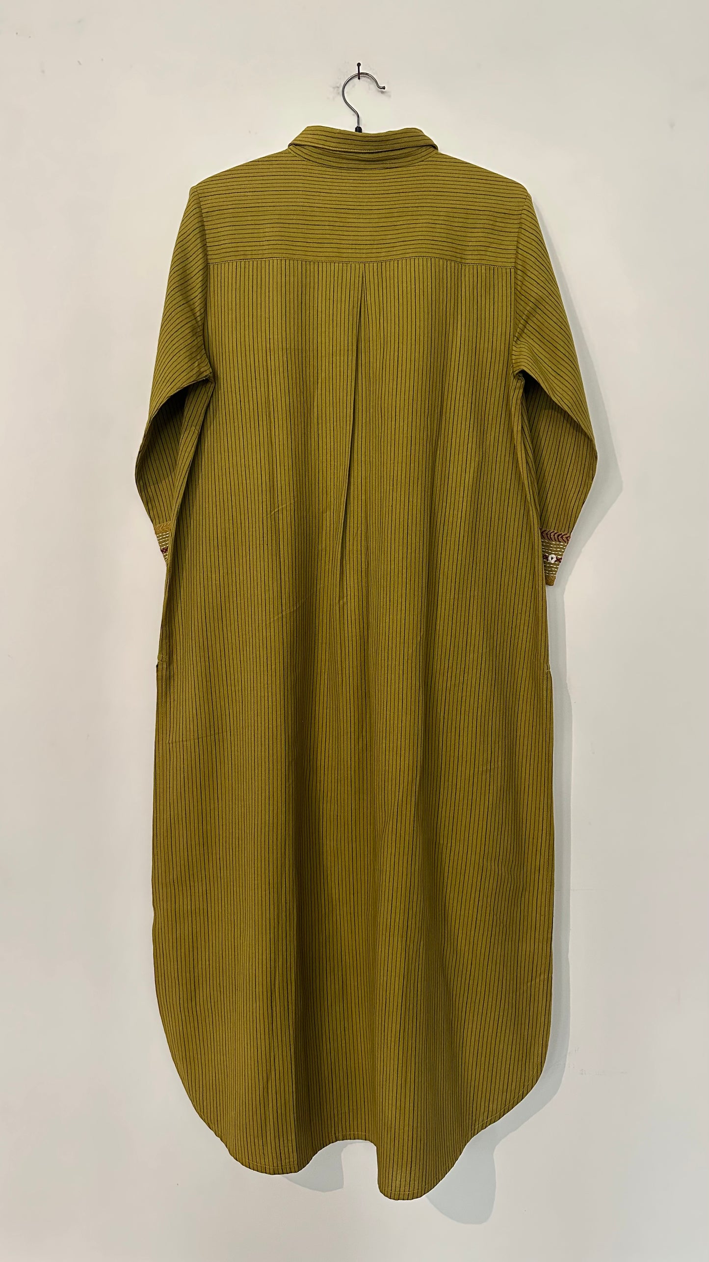 Zaha Woven Stripe Hand embroidered Long Tunic