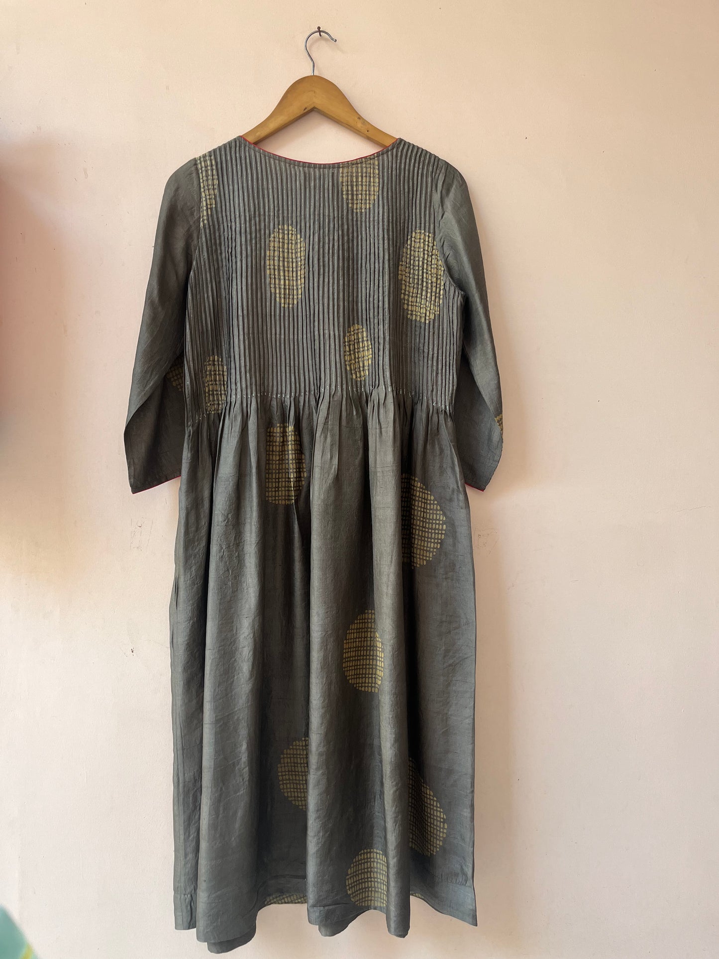 Silk hand block printed Agate dress