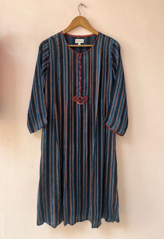 Ajrakh striped Modal kurta