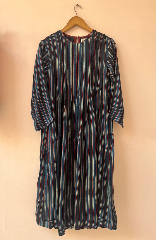 Pleated front & back Ajrakh kurta