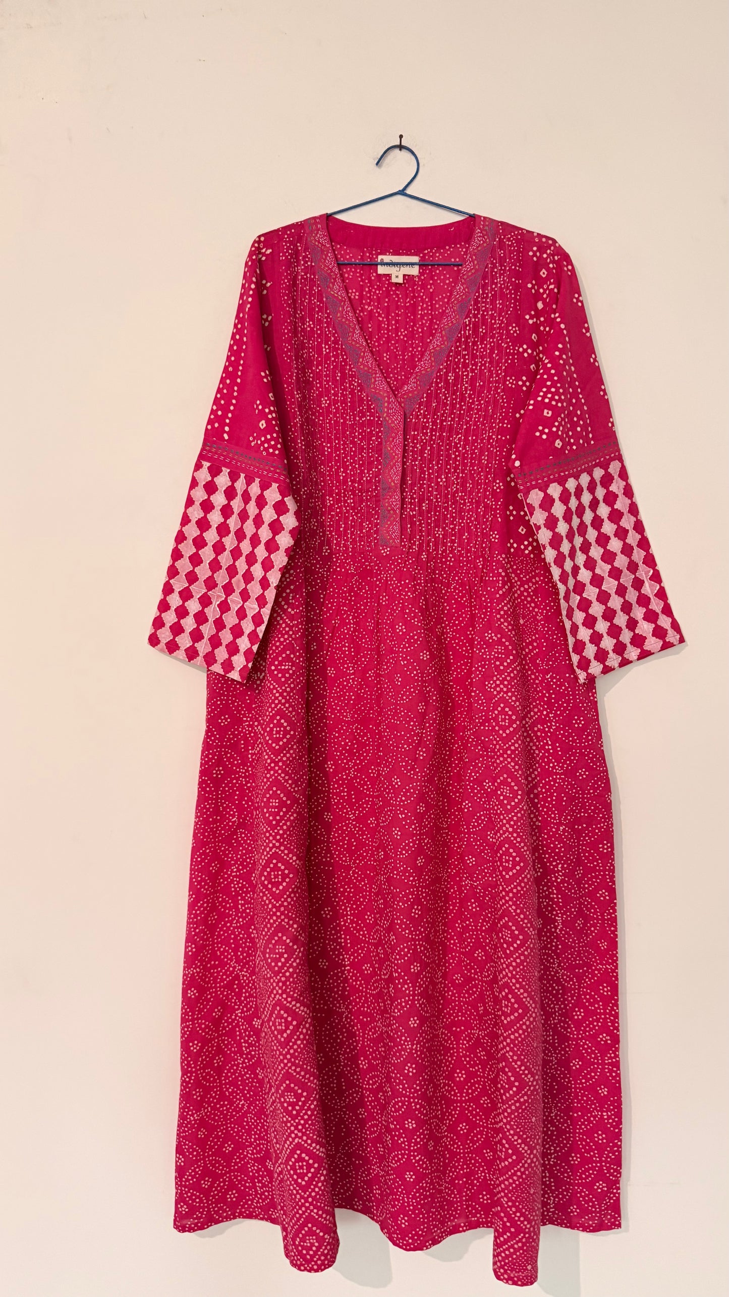 Gulal discharge print embroidered kurta