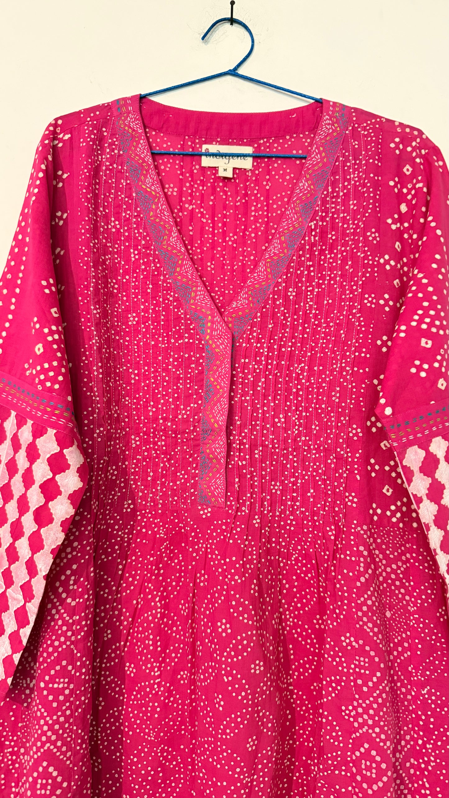 Gulal discharge print embroidered kurta