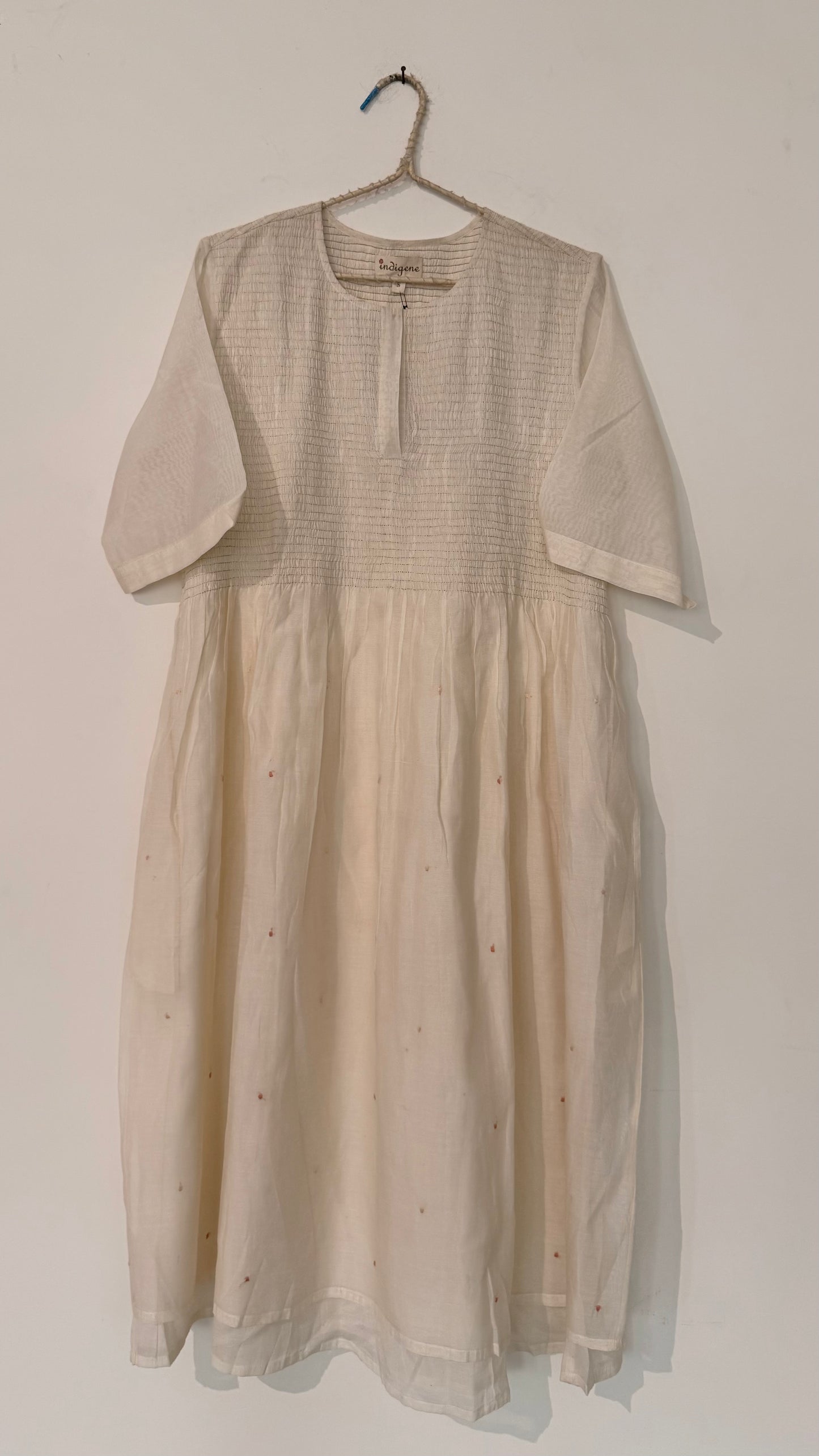 Ivory silk cotton dress