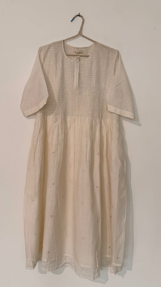 Ivory silk cotton dress