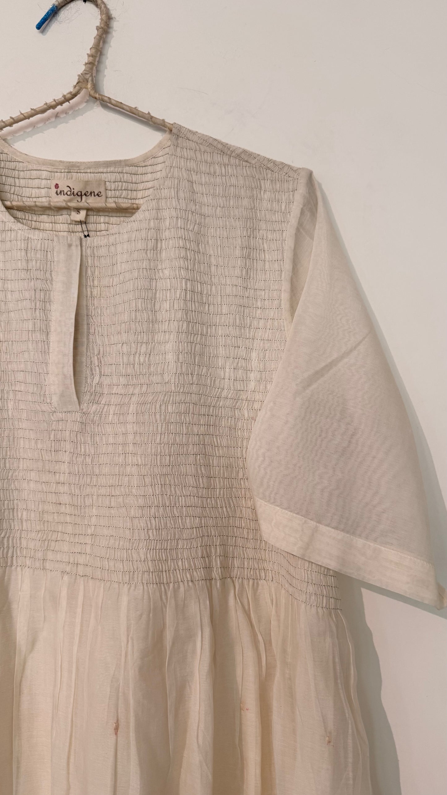 Ivory silk cotton dress
