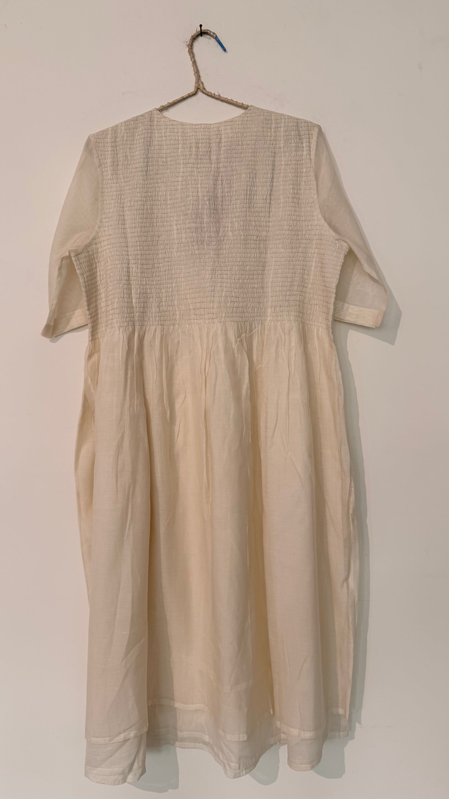 Ivory silk cotton dress
