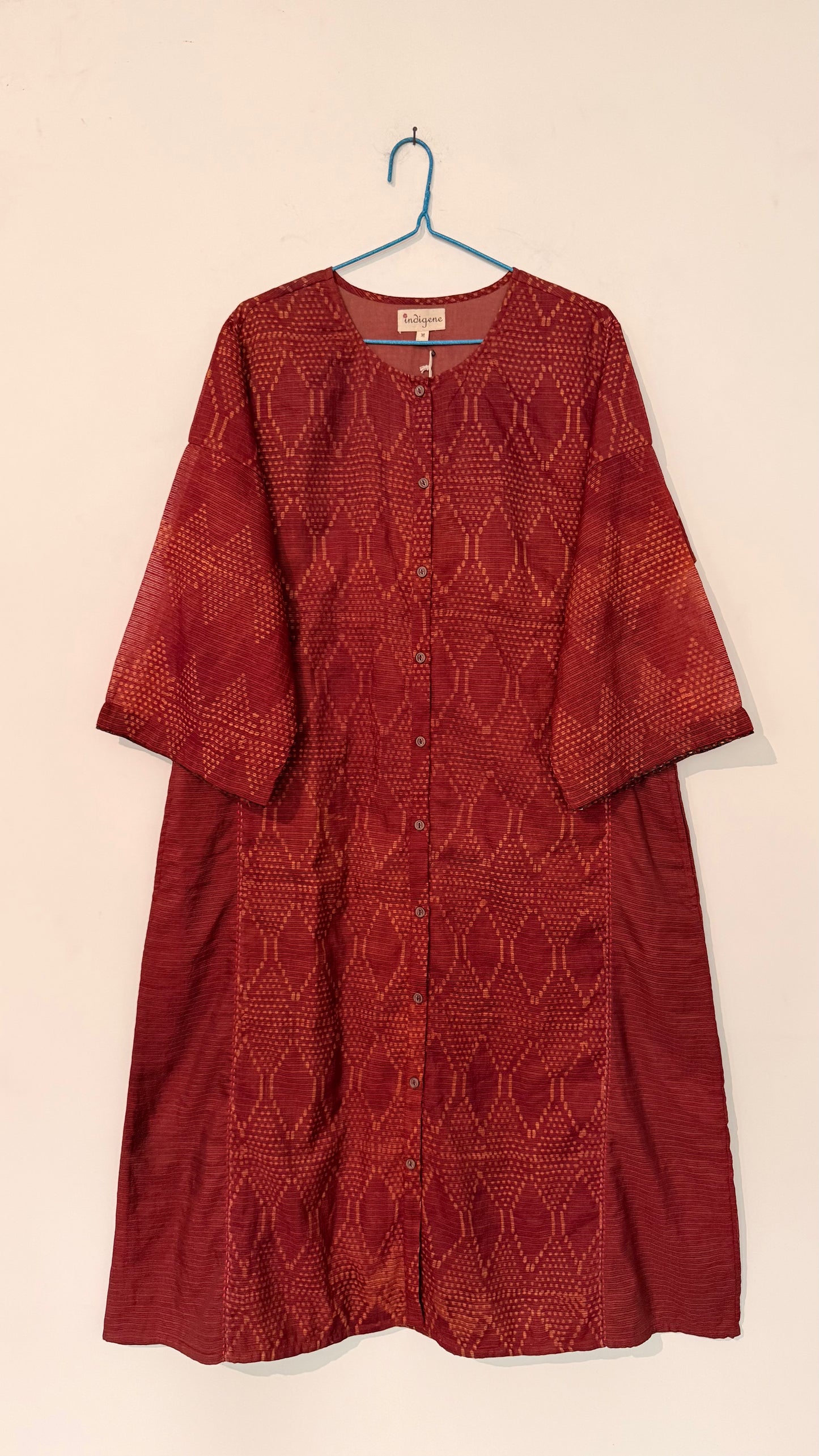 Sindoor natural dyed kota doria printed kurta
