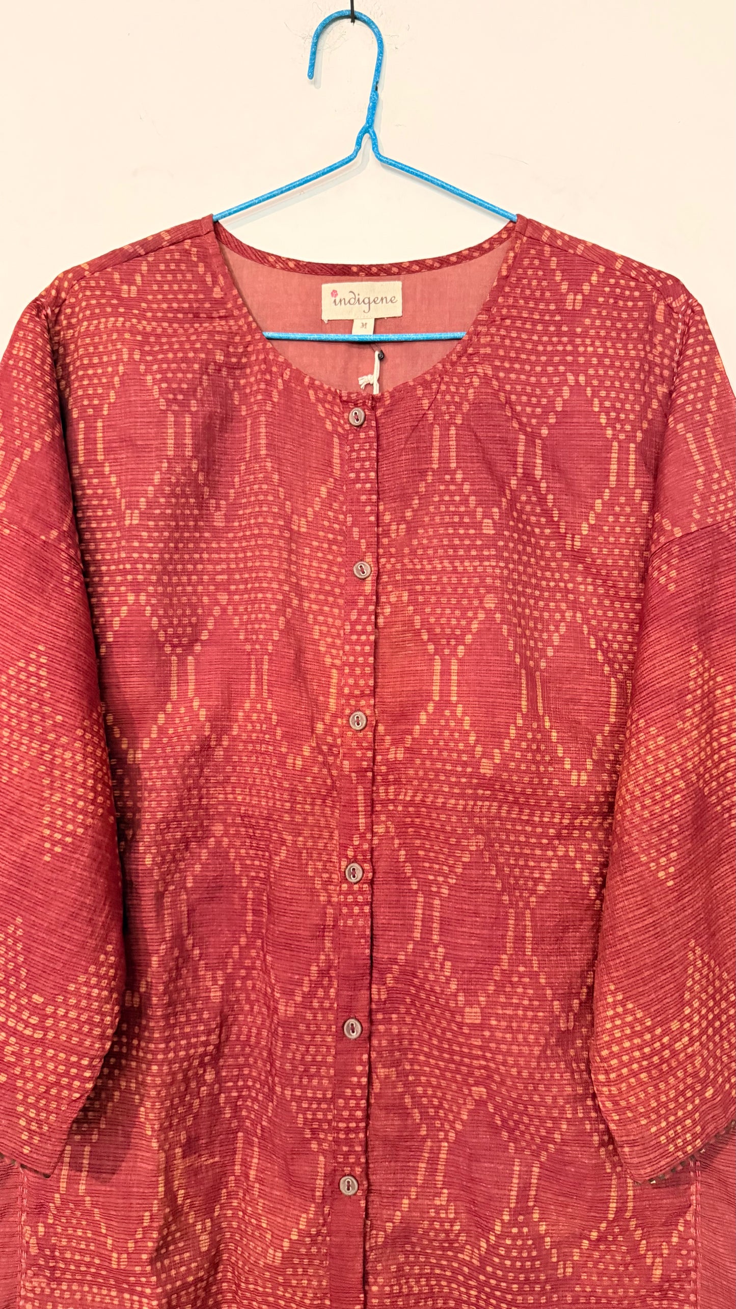 Sindoor natural dyed kota doria printed kurta