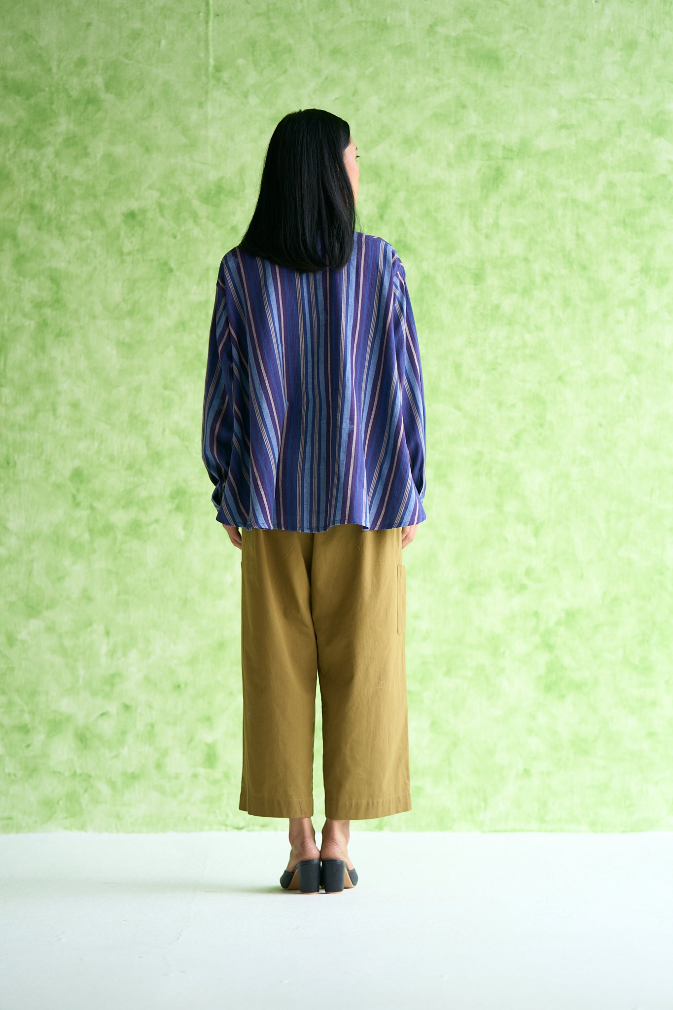 Lily Handwoven Stripe Flared Shirt