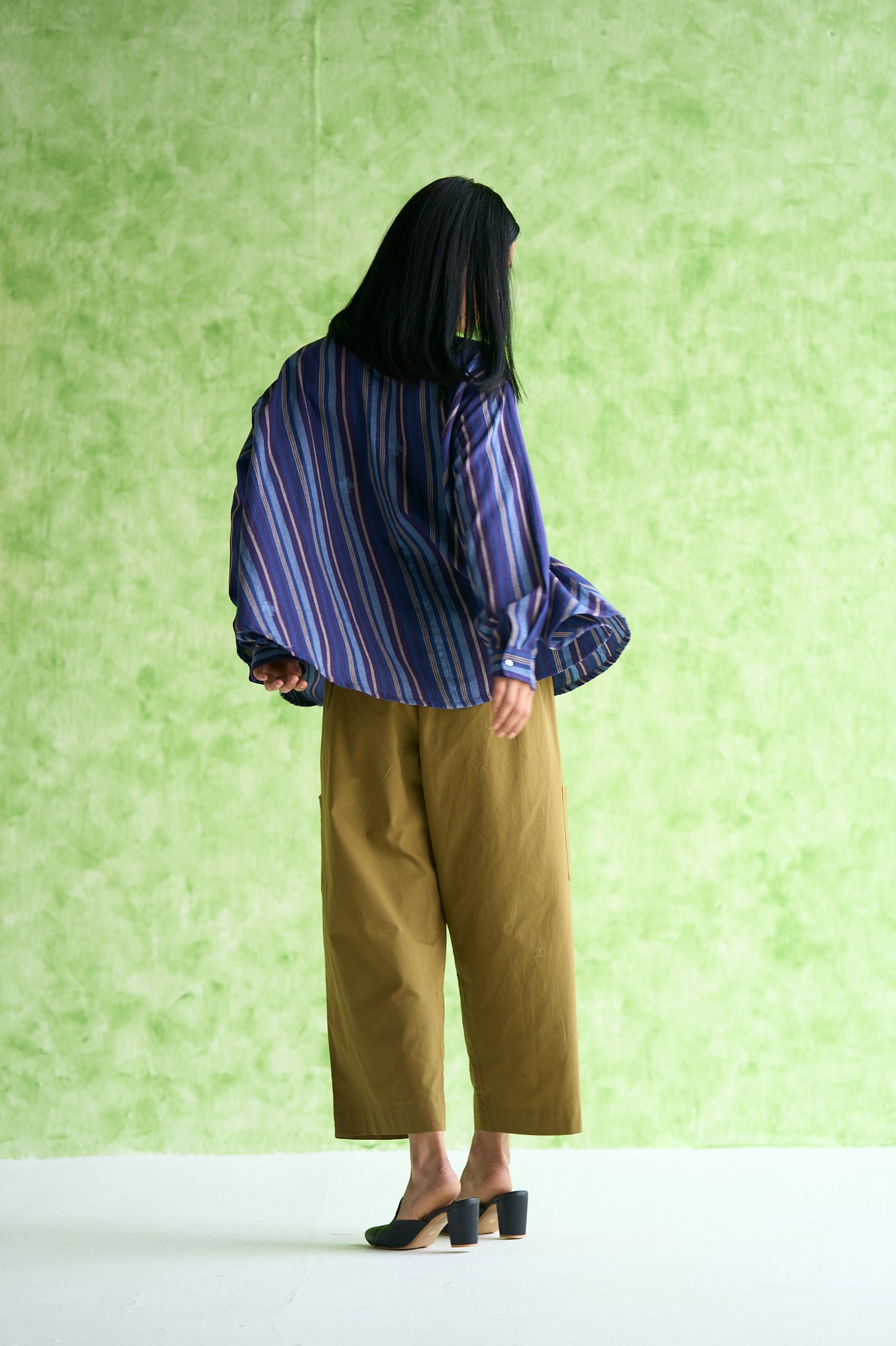 Lily Handwoven Stripe Flared Shirt