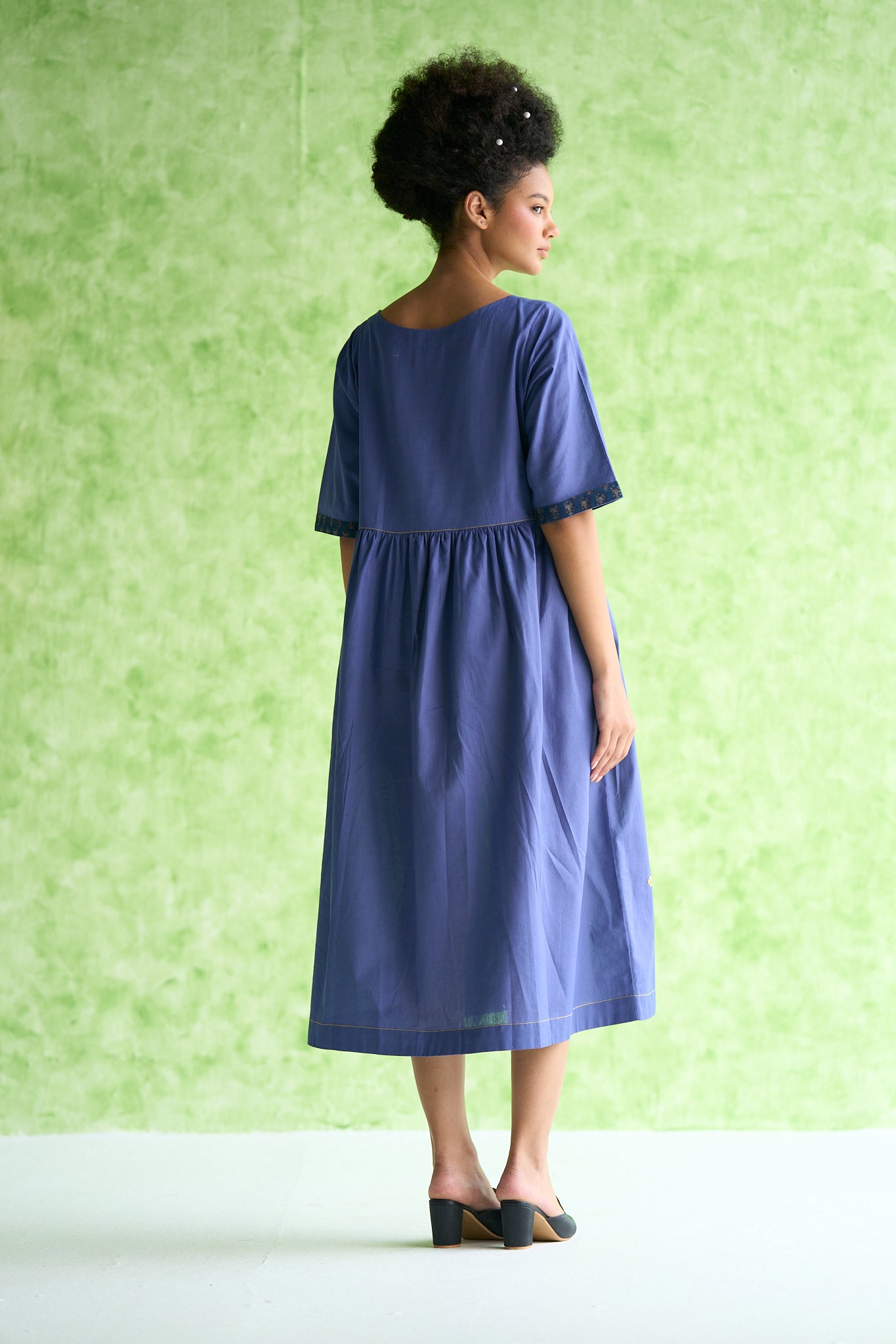 Lara Embroidered Gathered Waist Dress