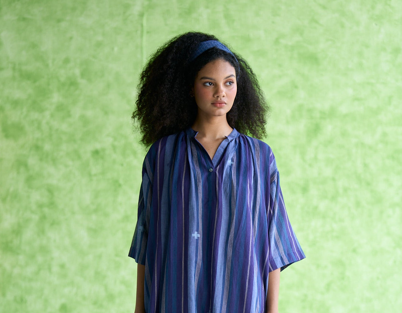 Maira Handwoven stripe placket Kurta /Tunic