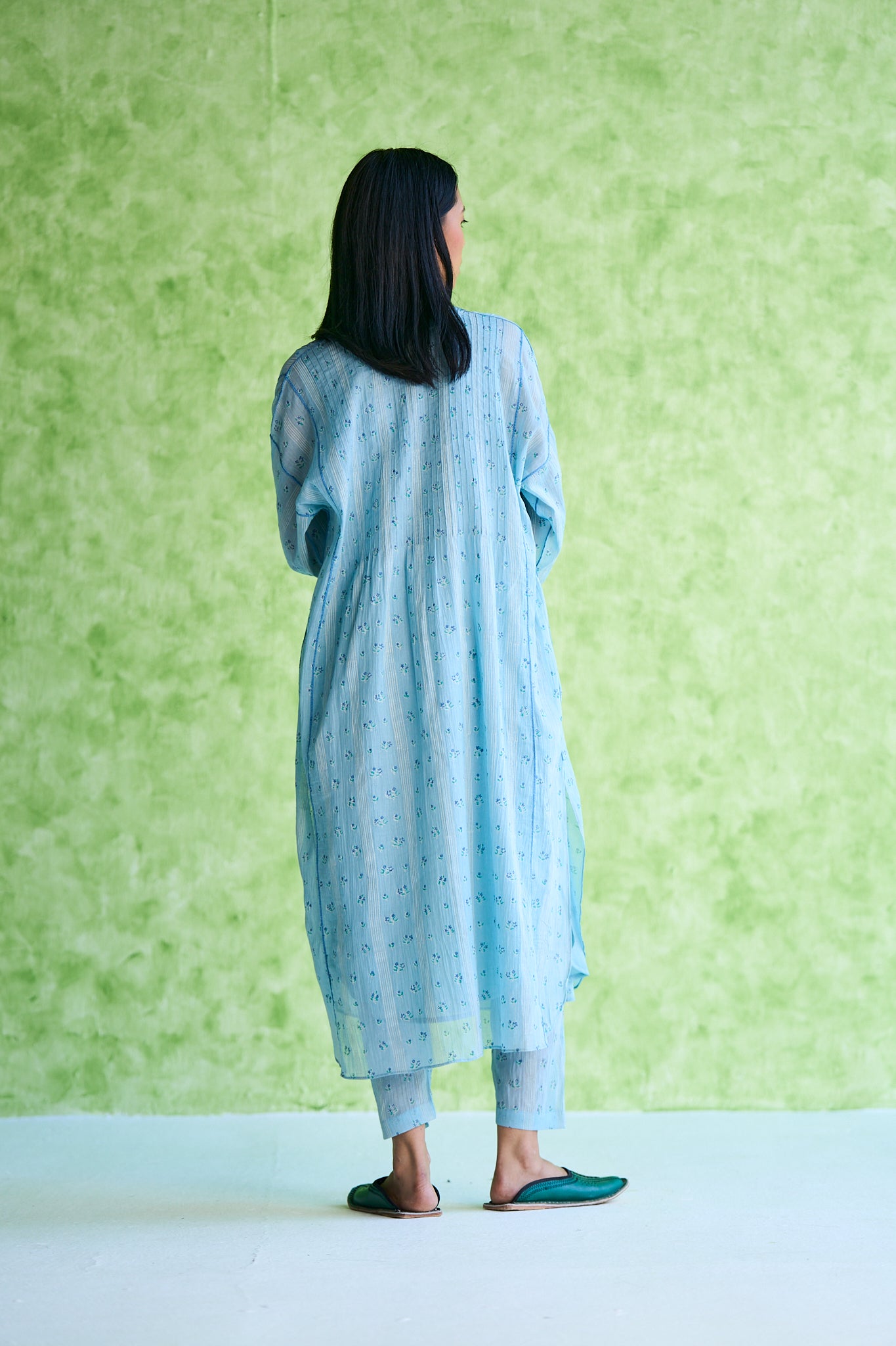 Virginia pintuck hand block printed kurta & Pant set