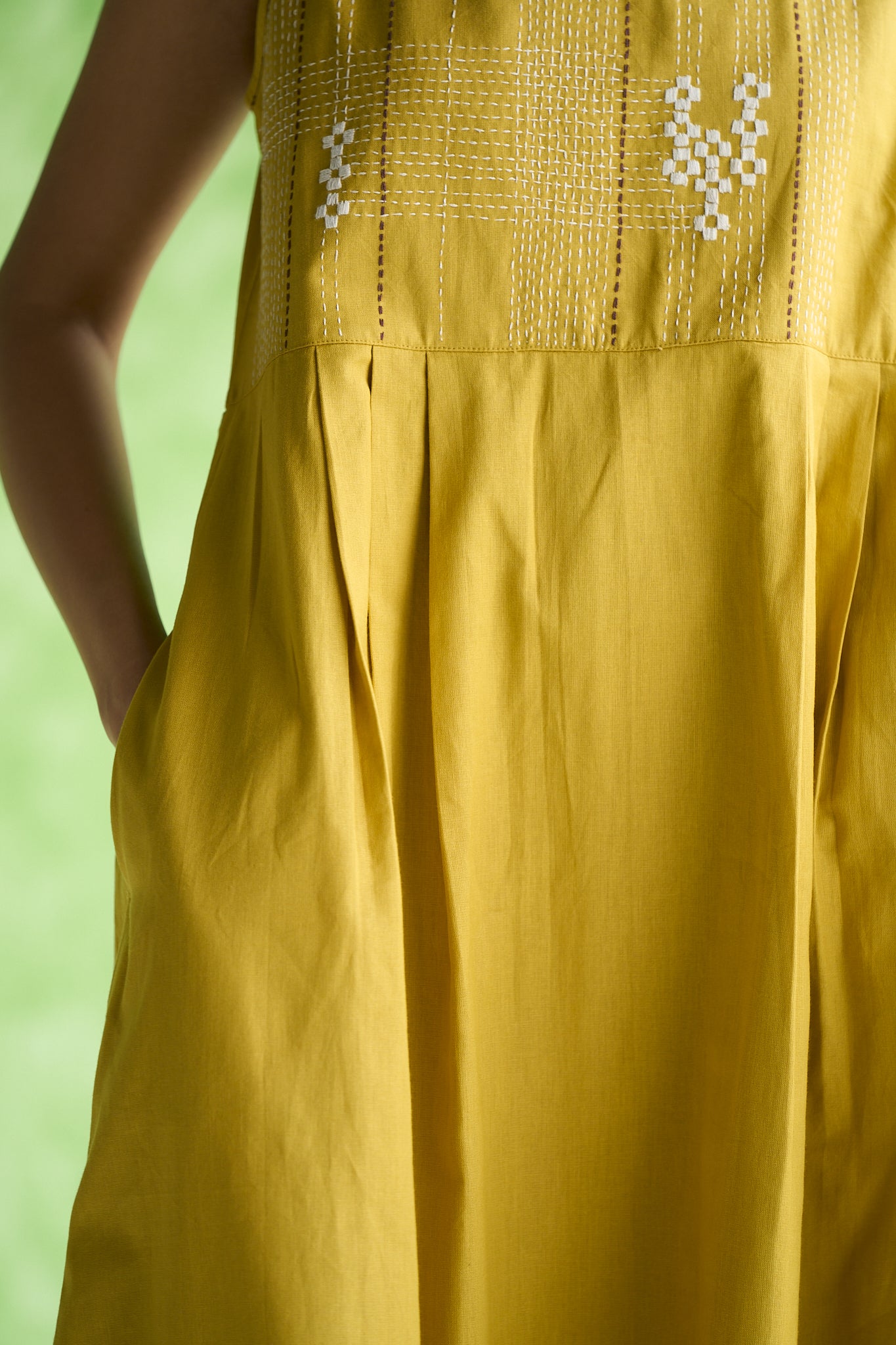Amahle Embroidered Box Pleated Dress