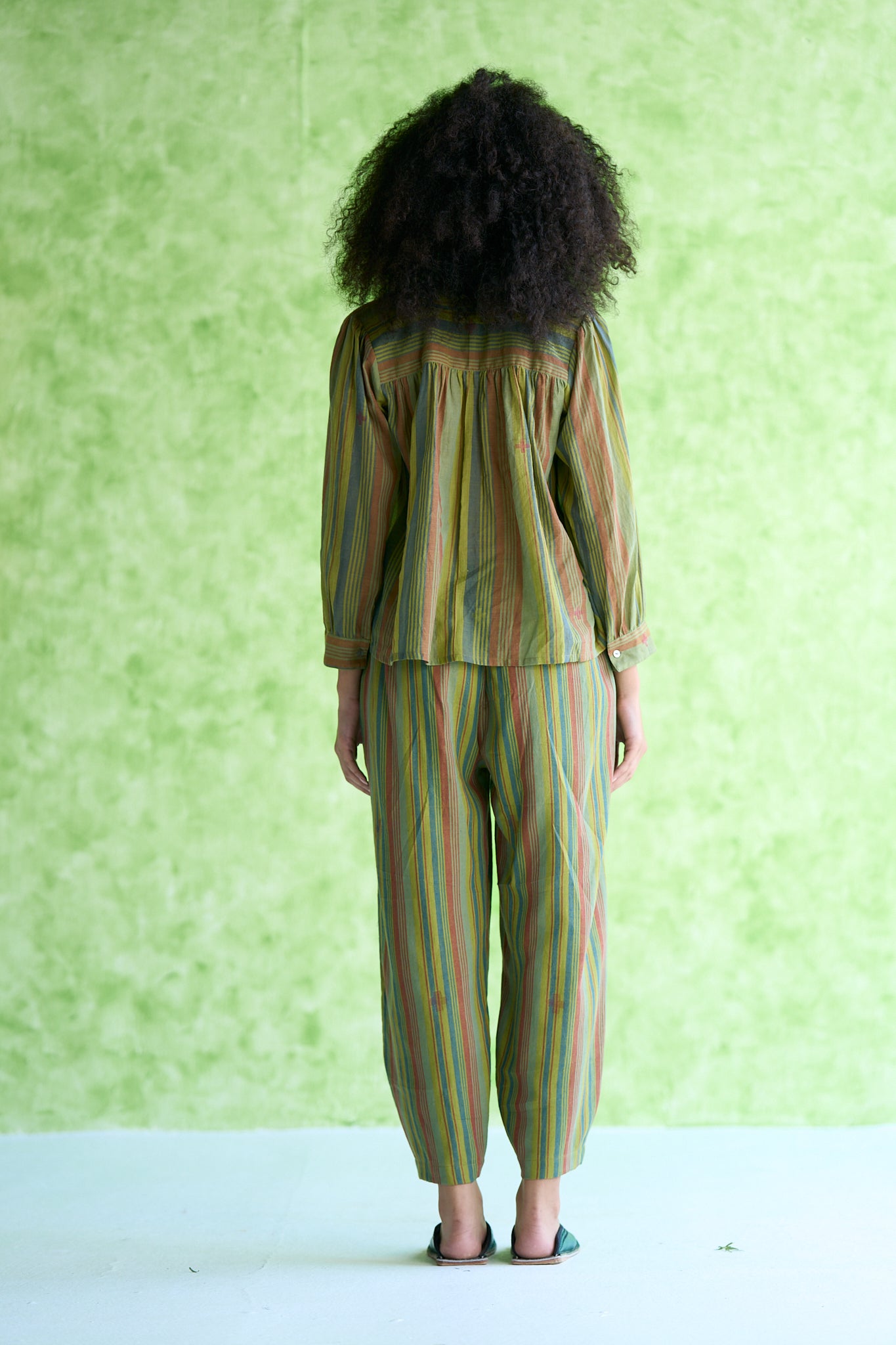 Basil Handwoven Stripe Summer Top