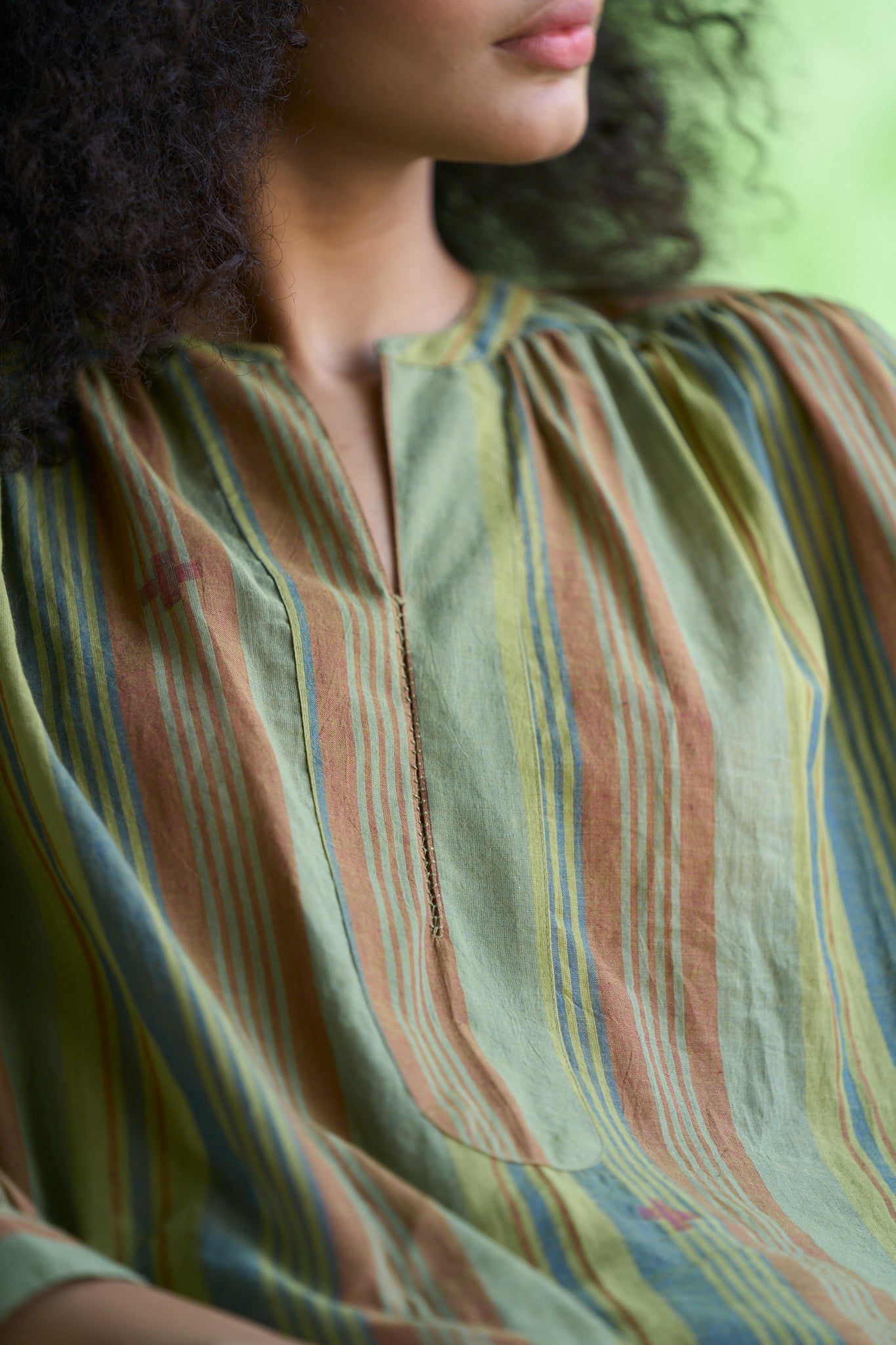Basil Handwoven Stripe Summer Top